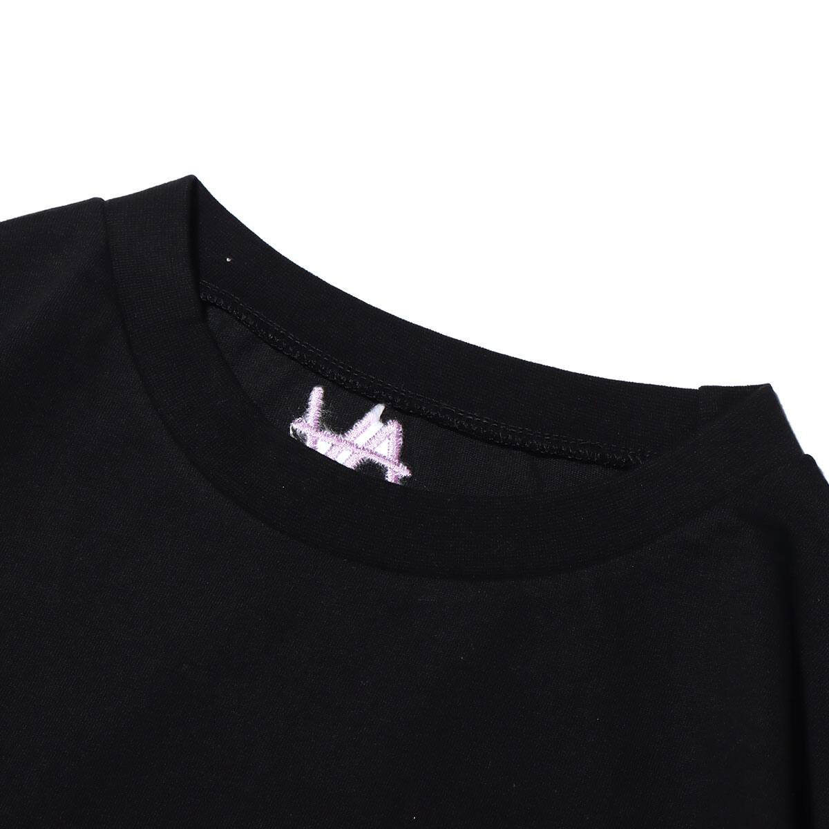 acane × atmos pink ロゴ カッティング ロンT BLACKの画像