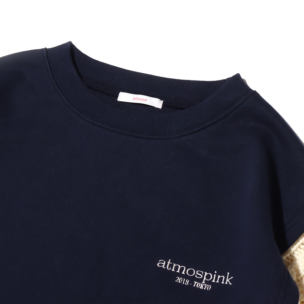 atmos pink ニット ドッキング スウェット TP NAVY 22HO-I