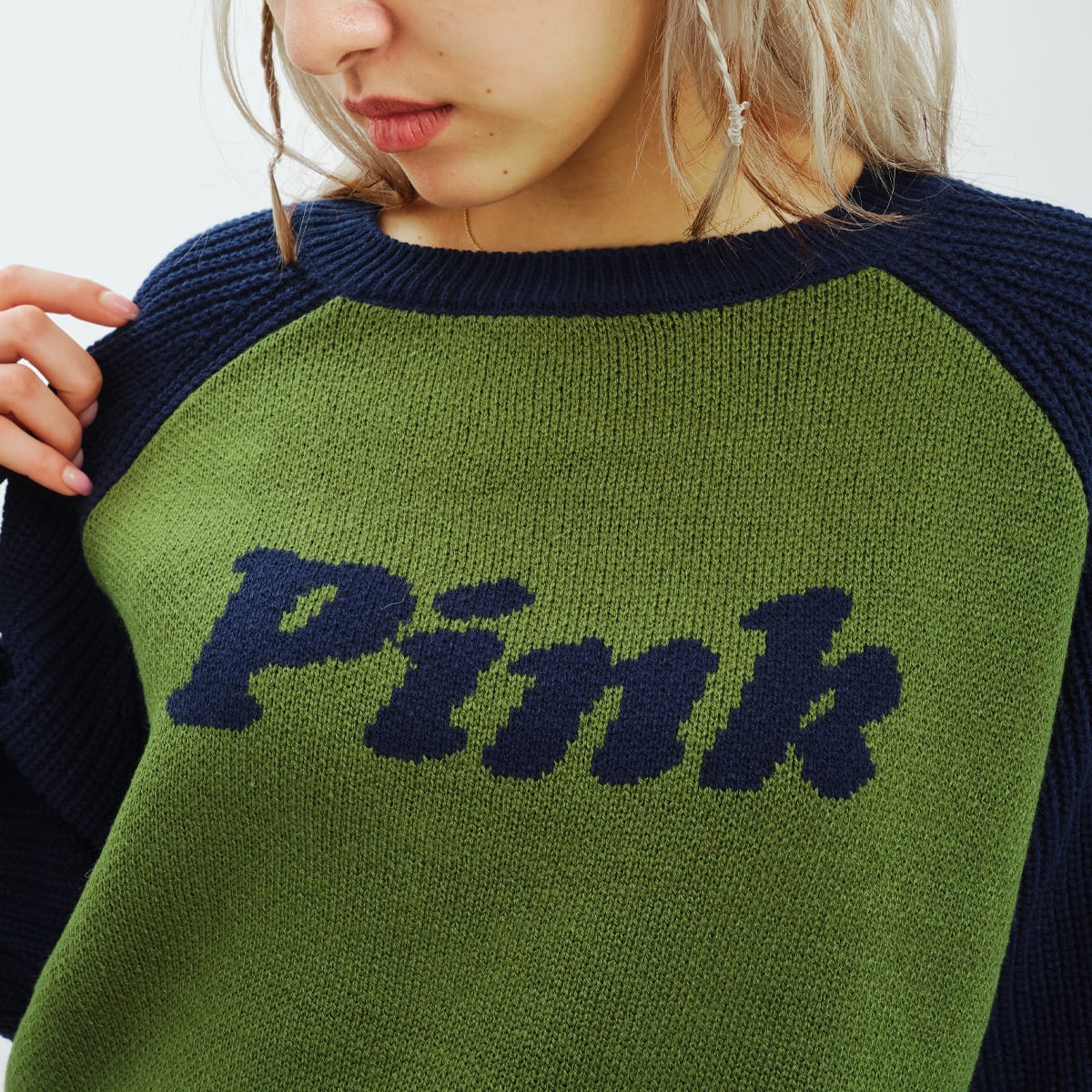atmos pink Raglan Sleeve Knit GREENの画像