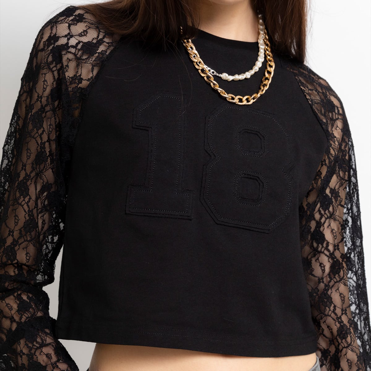 LAGUA GEM x ATMOS PINK RAGLAN TEE BLACK の画像