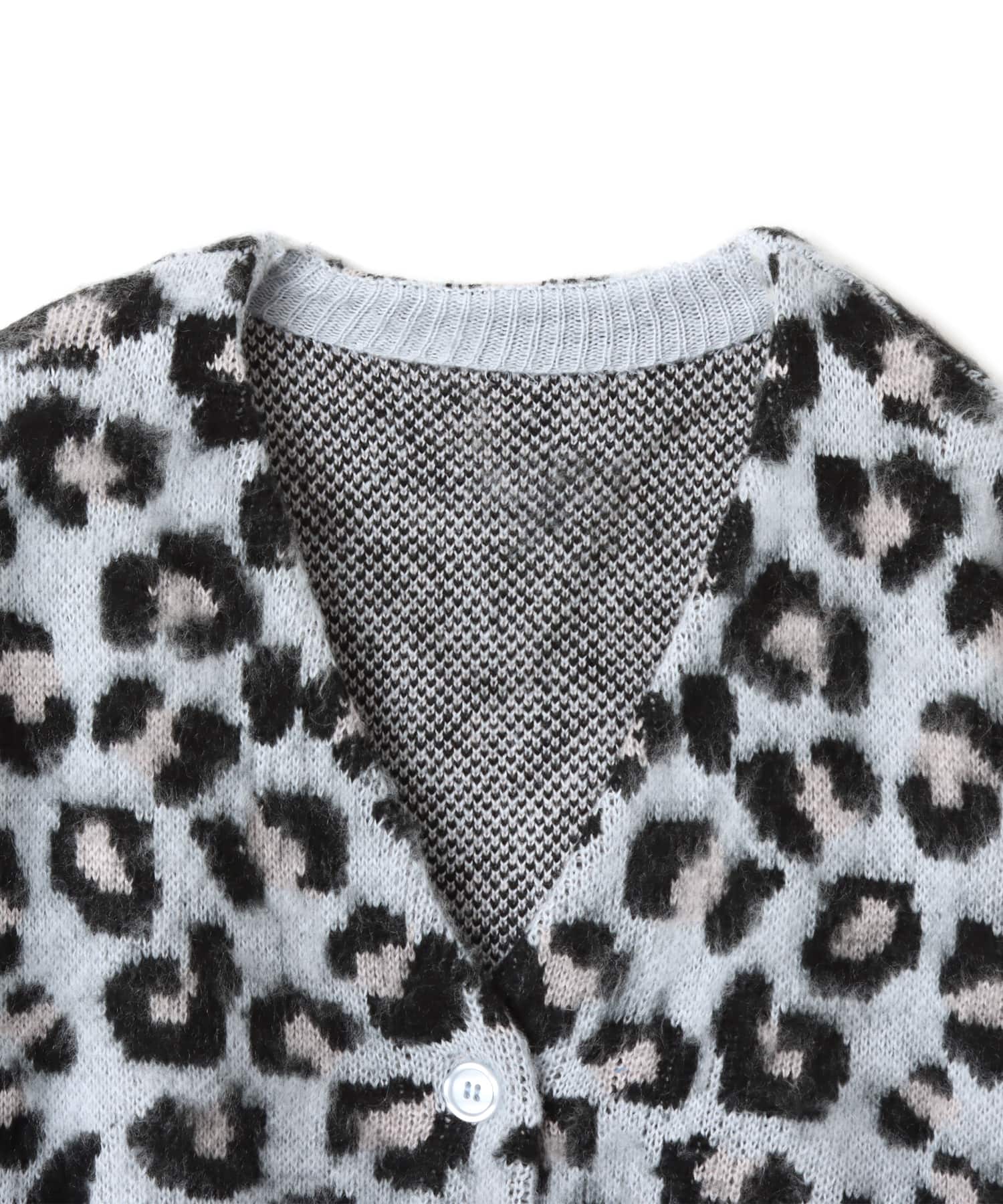 atmos pink Leopard Knit Cardigan BLUEの画像