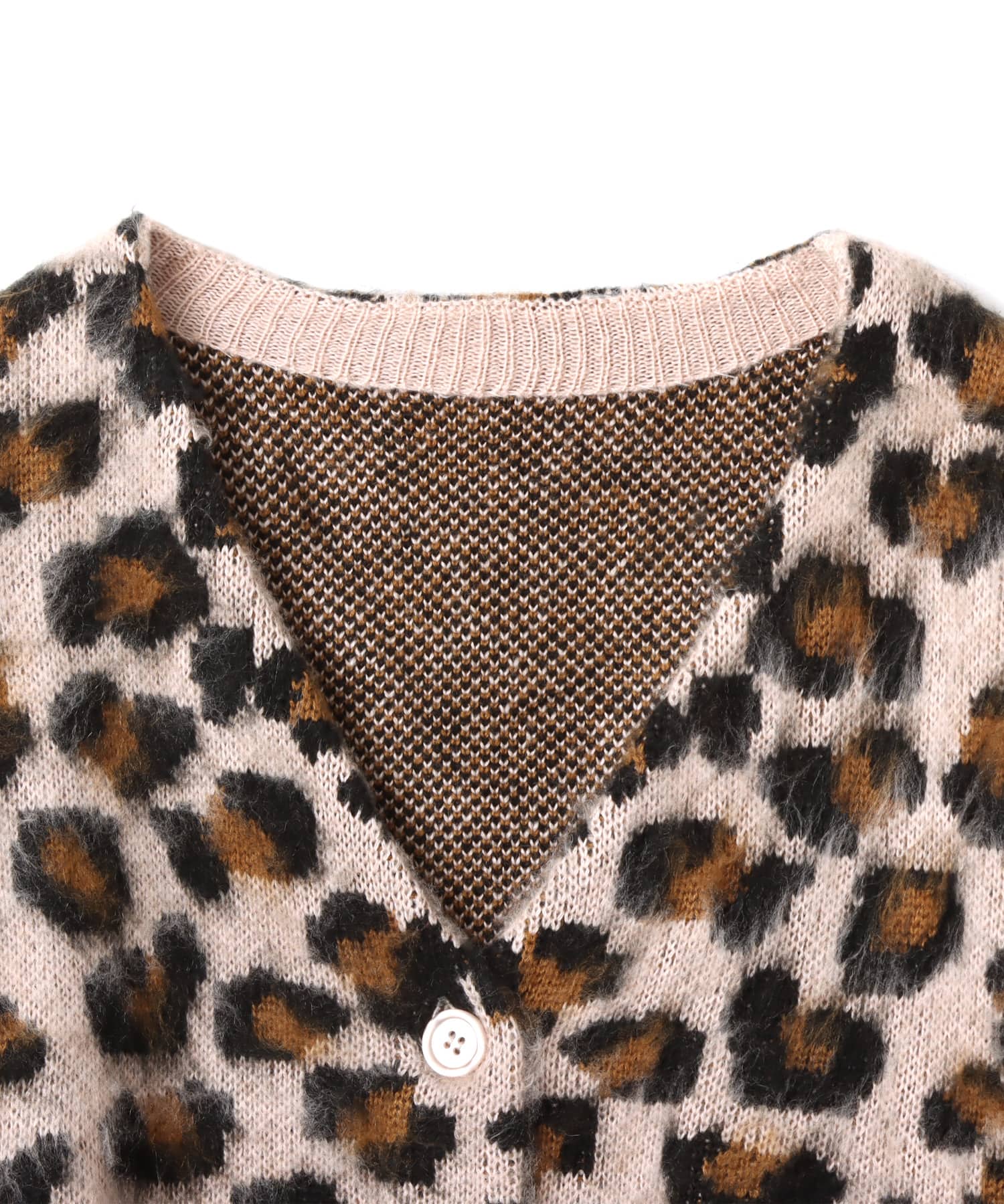 atmos pink Leopard Knit Cardigan PINKの画像