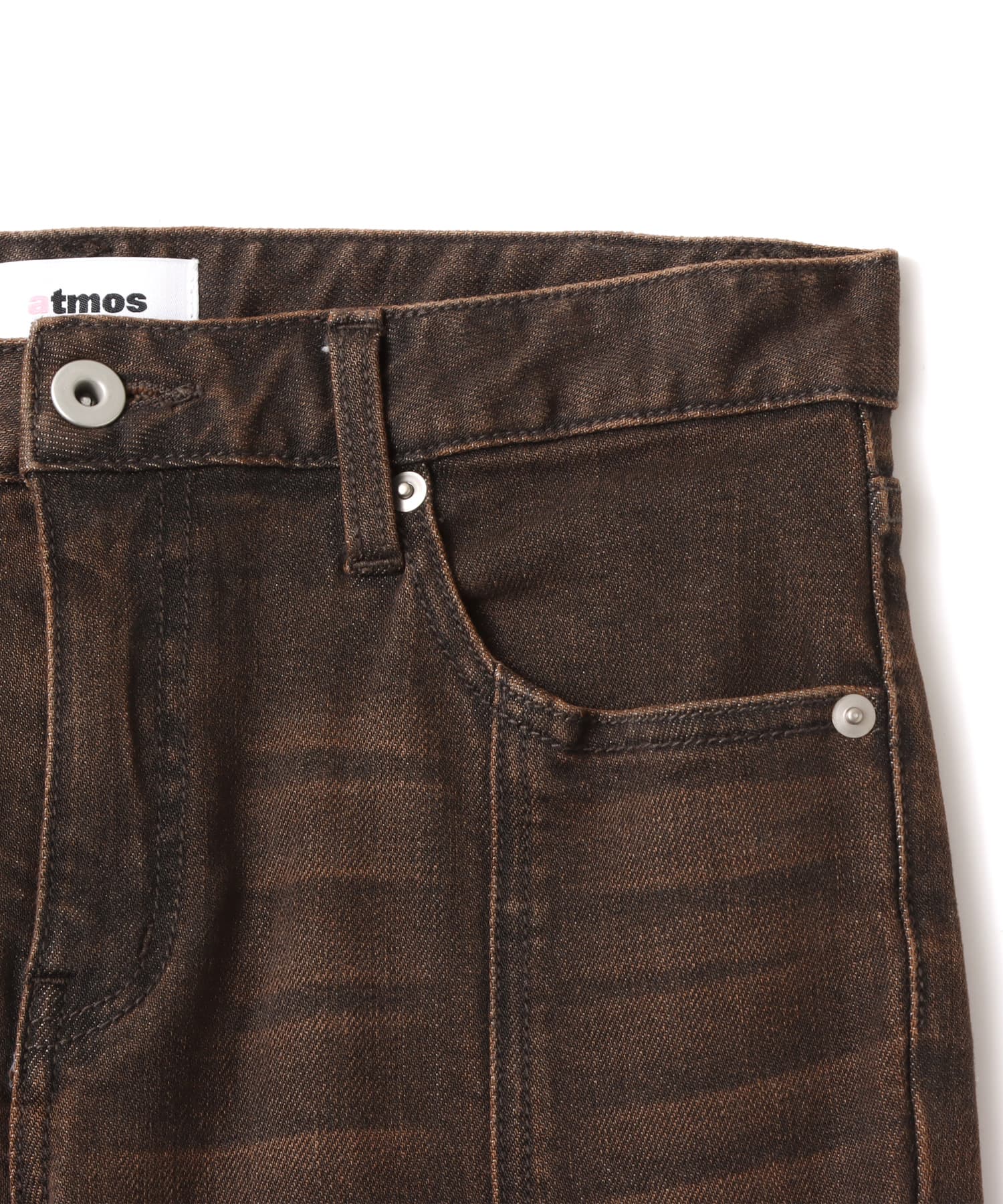 atmos pink Flare Denim Pants BROWNの画像