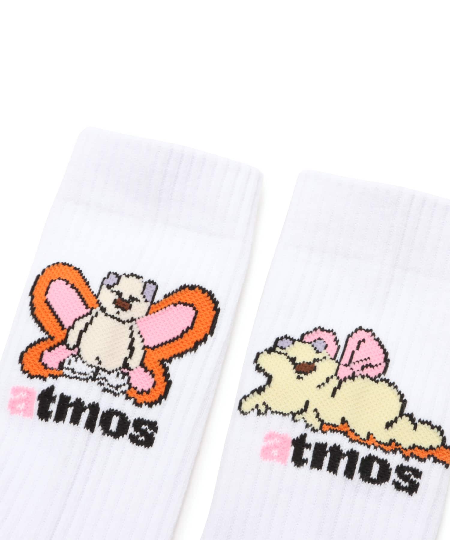MARIA SAKURAI x atmos pink Rib Socks WHITEの画像