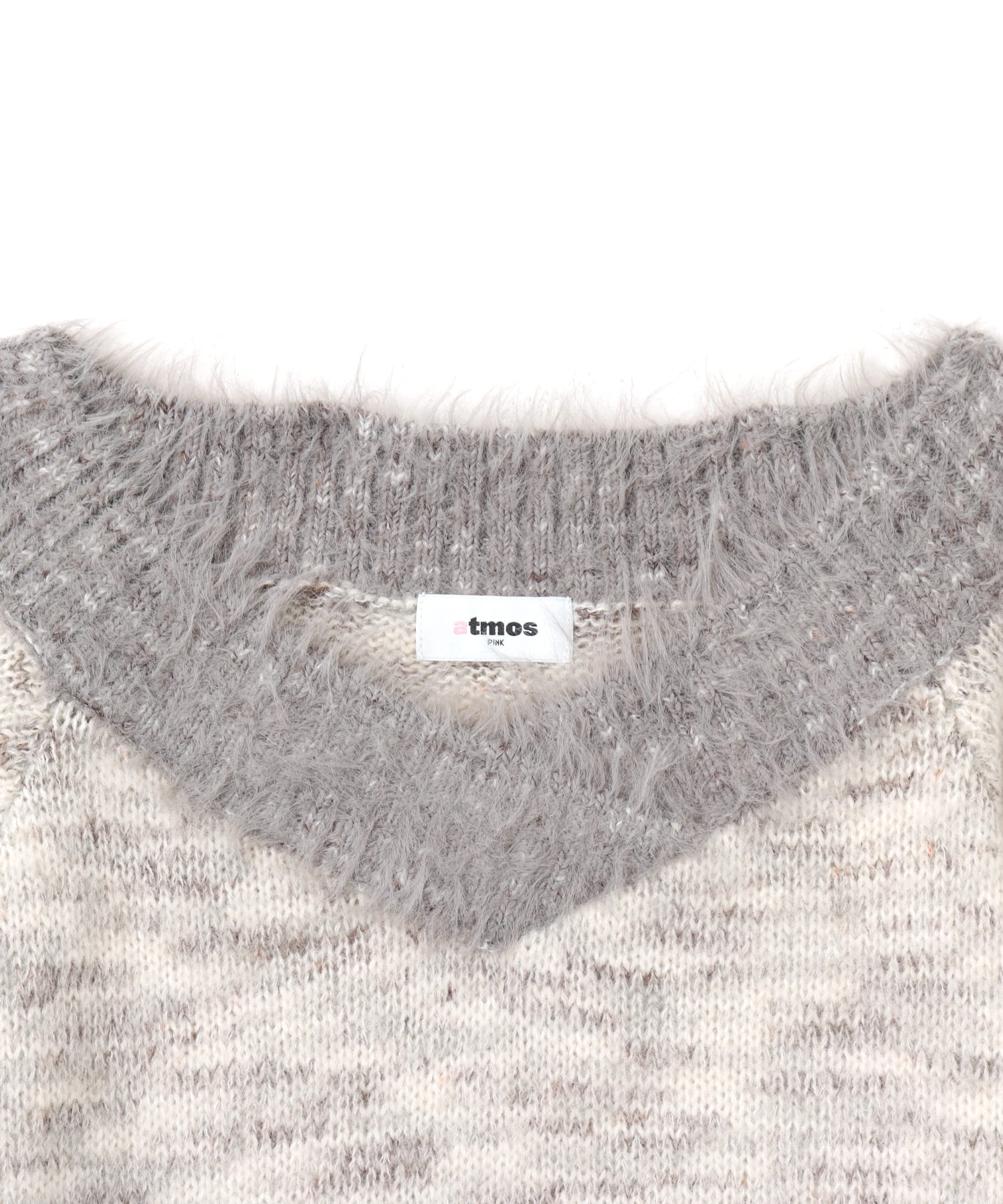 atmos pink Gradation Damage Knit Top GRAYの画像