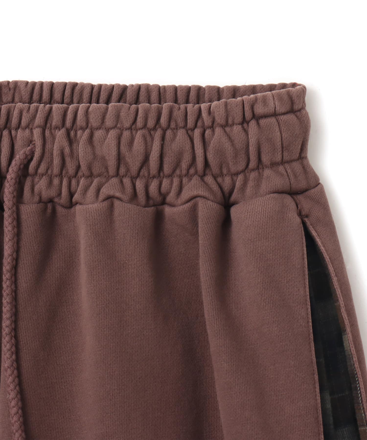 atmos pink Check Docking Sweat Pants BROWNの画像