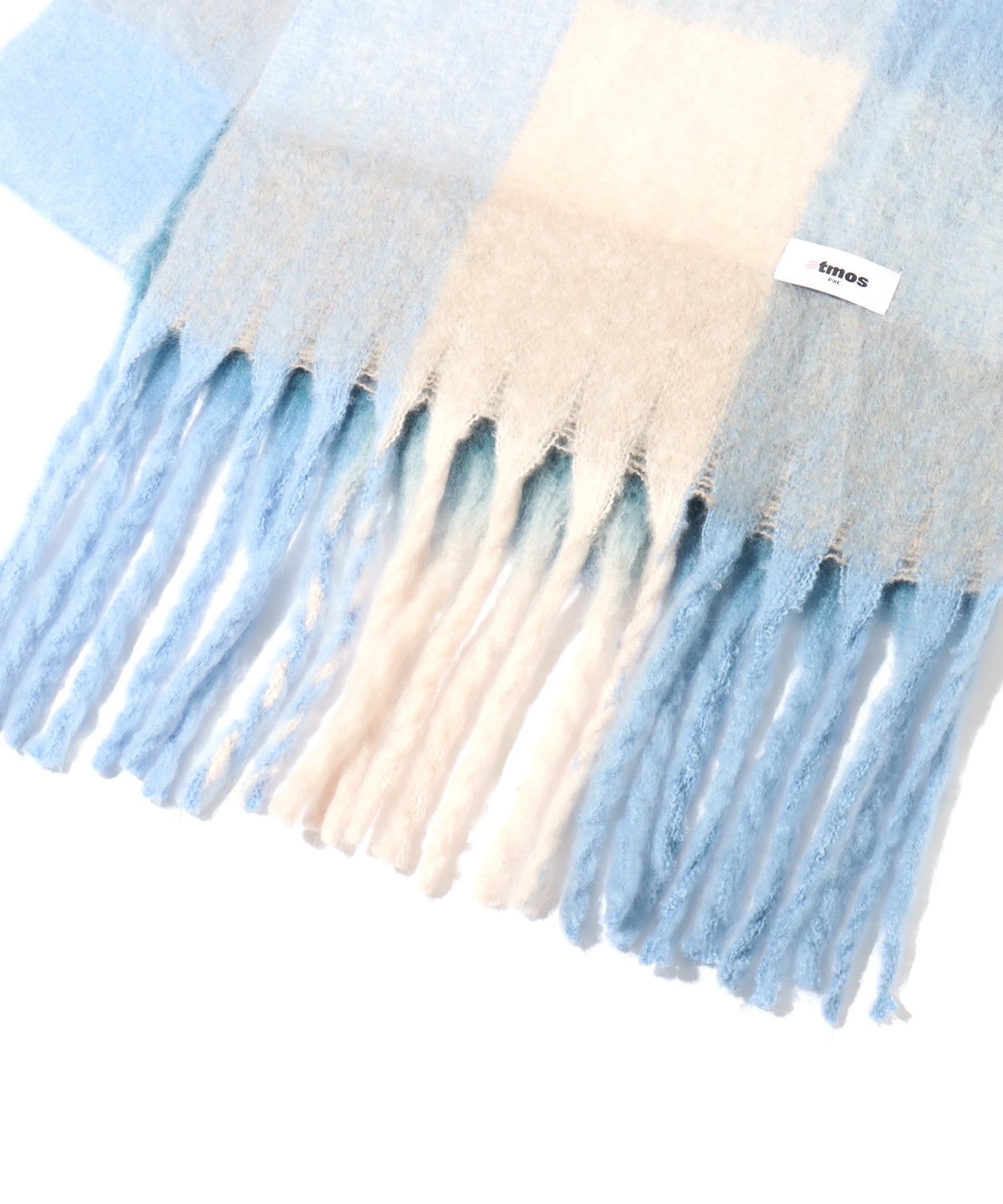 atmos pink Check Scarf BLUEの画像