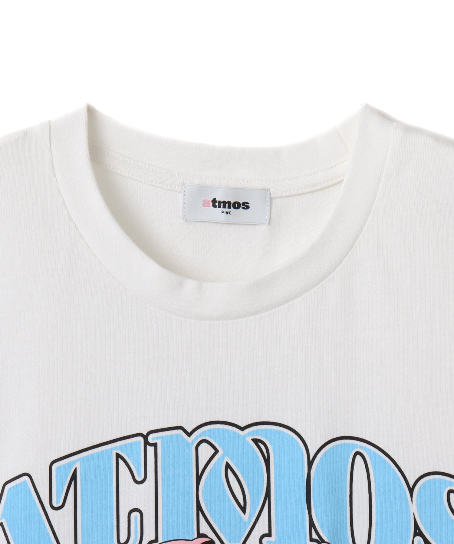 atmos pink College Logo T-shirt WHITEの画像