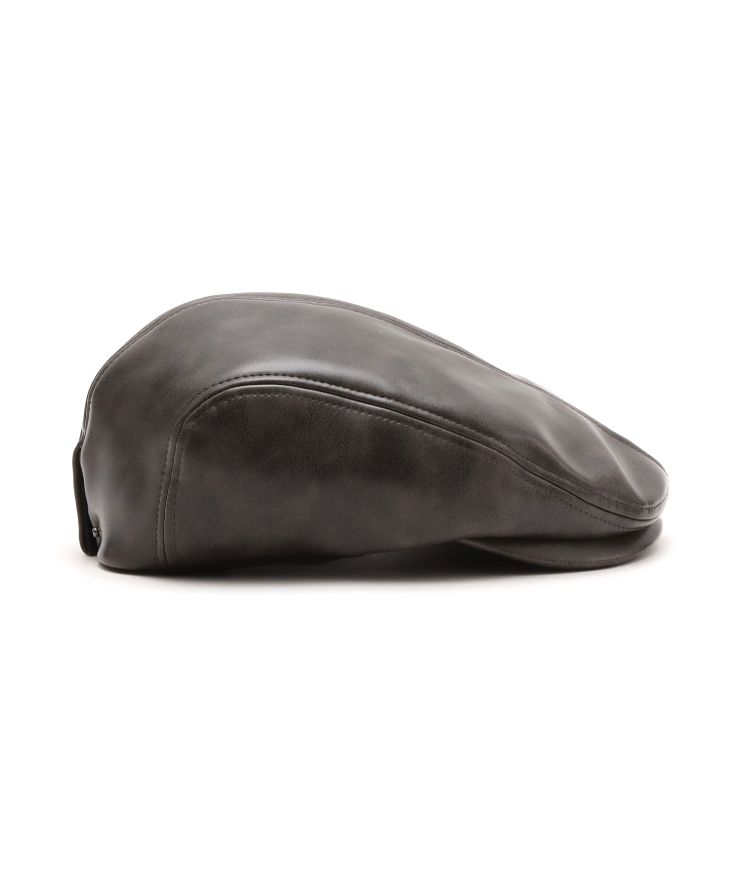 atmos pink Faux Leather Casquette BLACKの画像