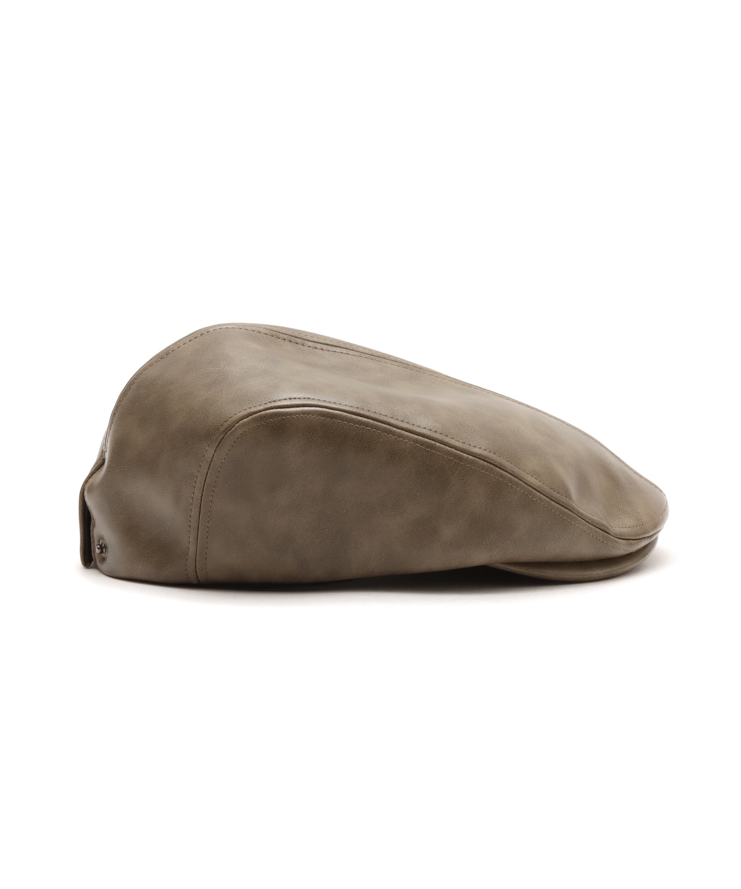 atmos pink Faux Leather Casquette BROWNの画像