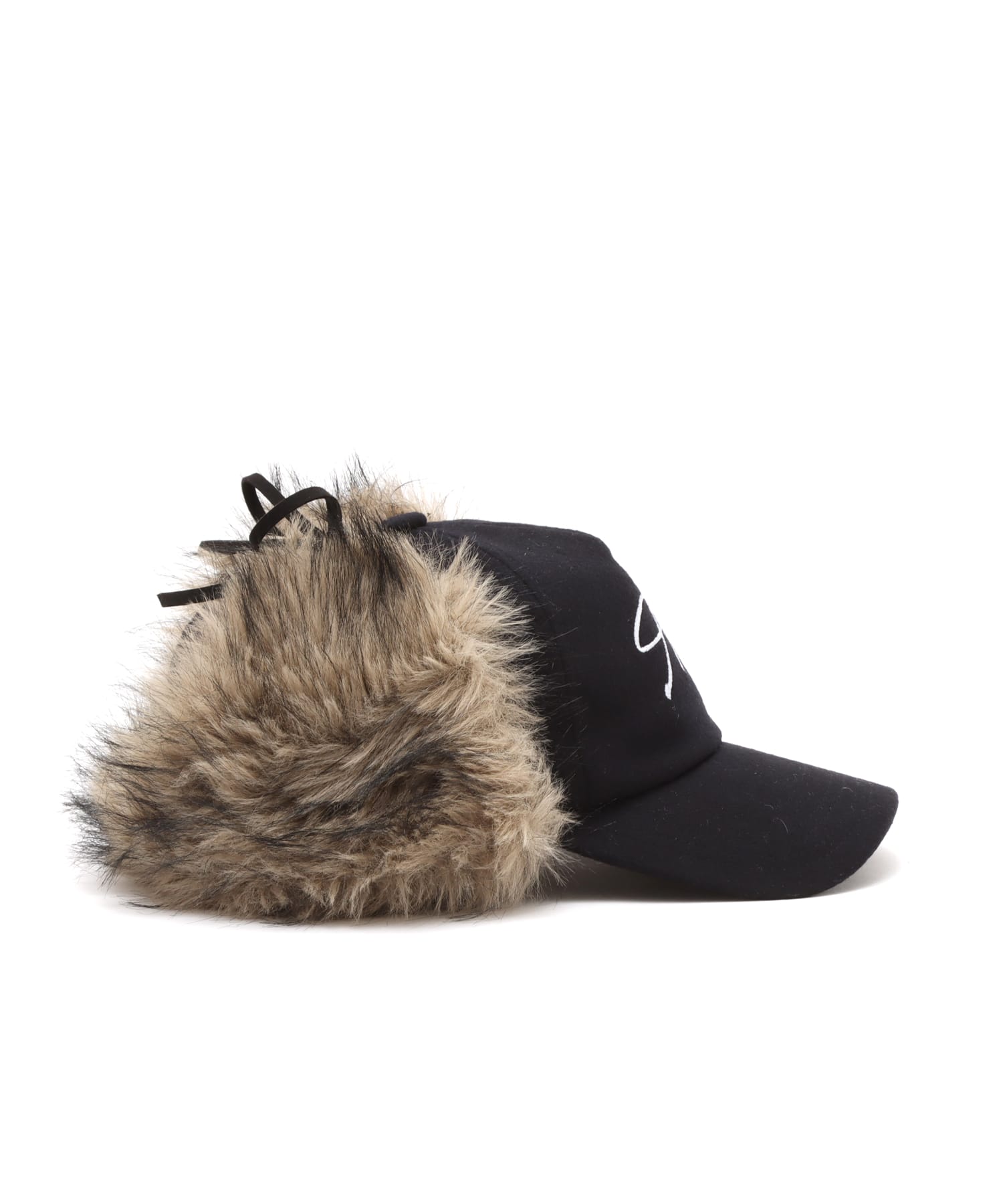 atmos pink Faux Fur Ear Cap NAVYの画像