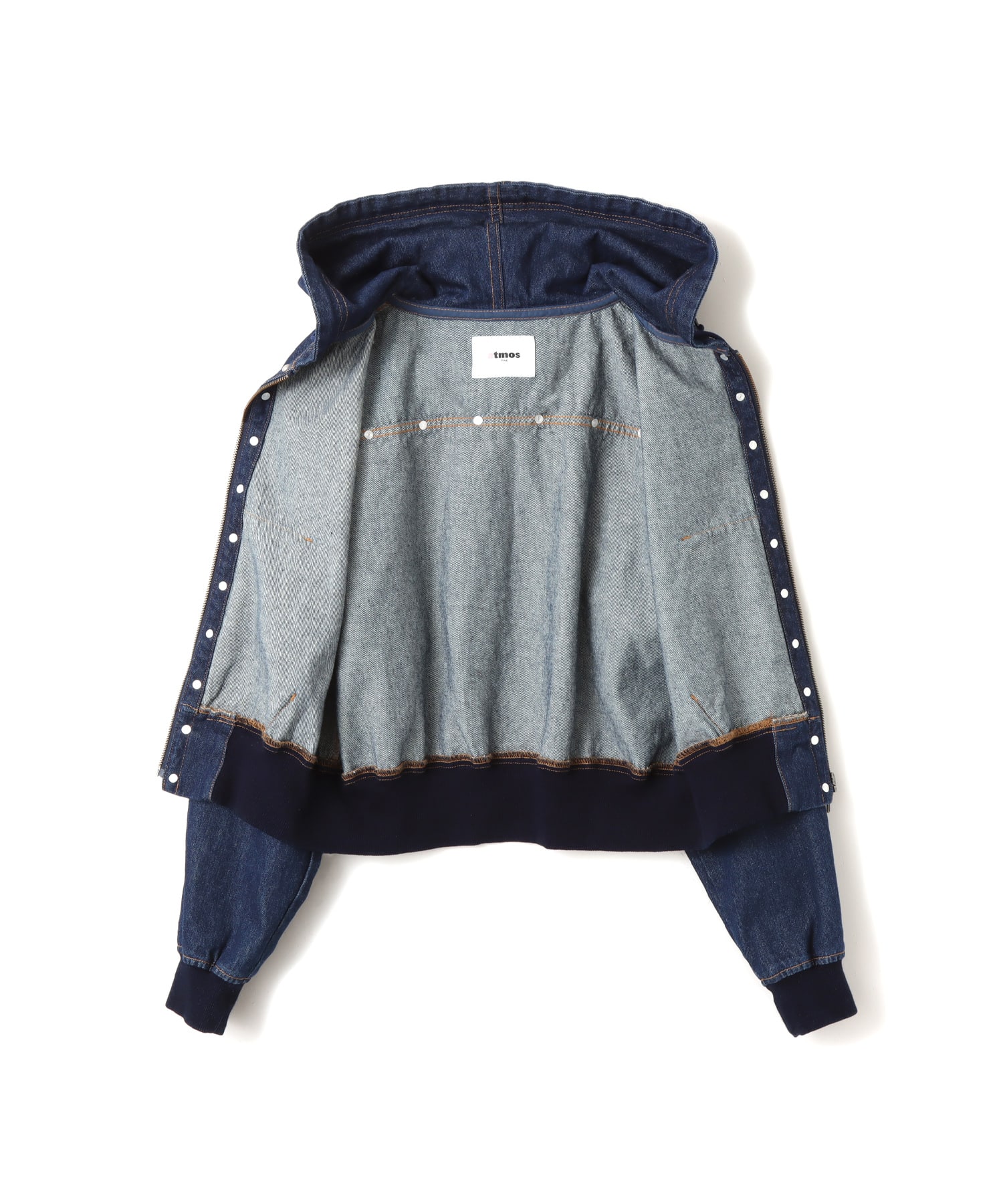 atmos pink Studs Denim Hoodie BLUEの画像