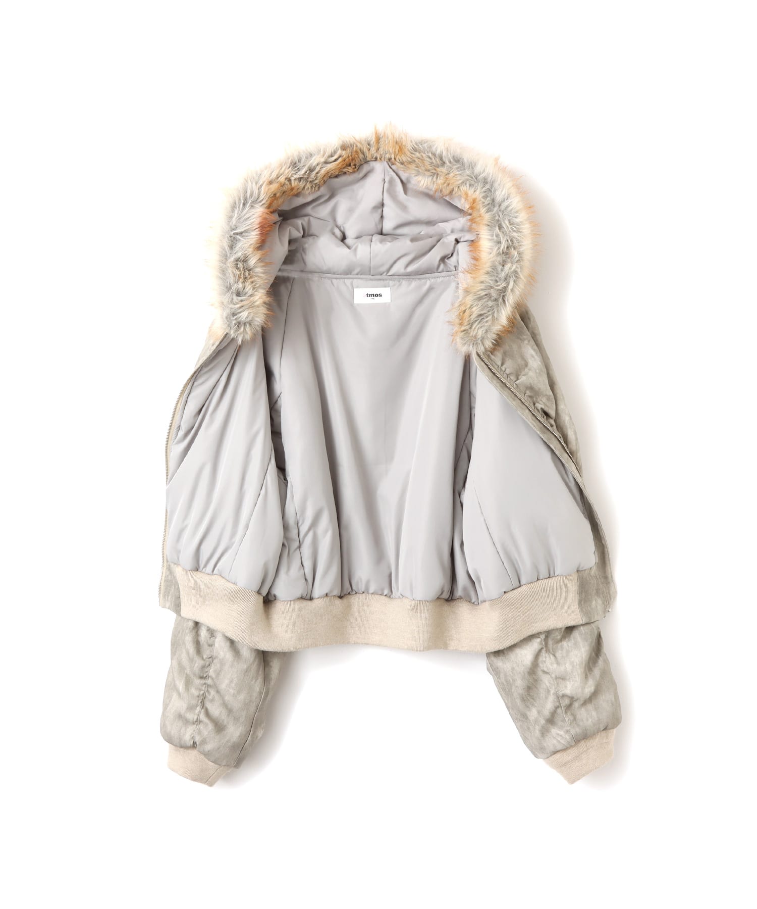 atmos pink Faux Fur Hooded Jacket BEIGEの画像