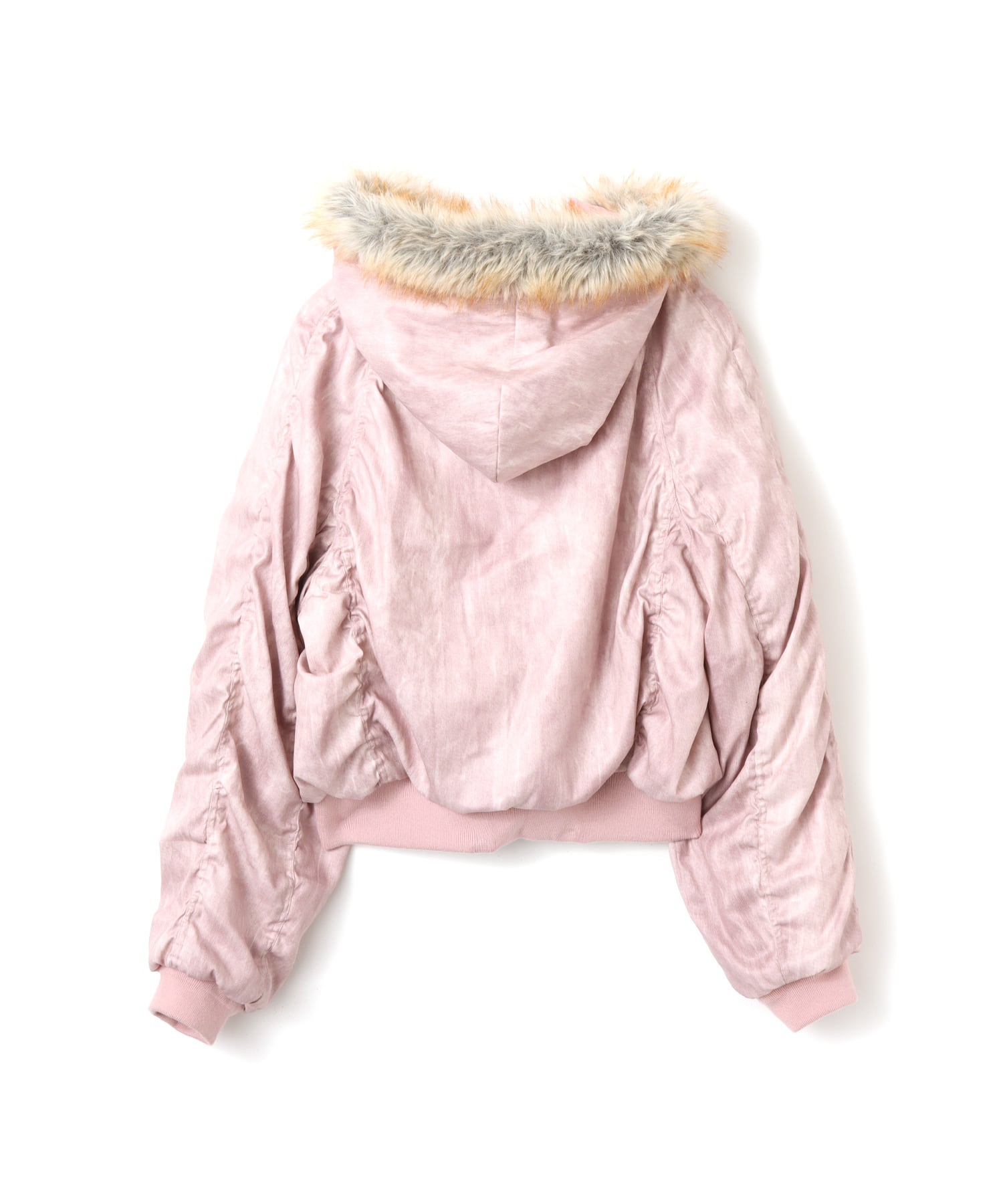 atmos pink Faux Fur Hooded Jacket PINKの画像