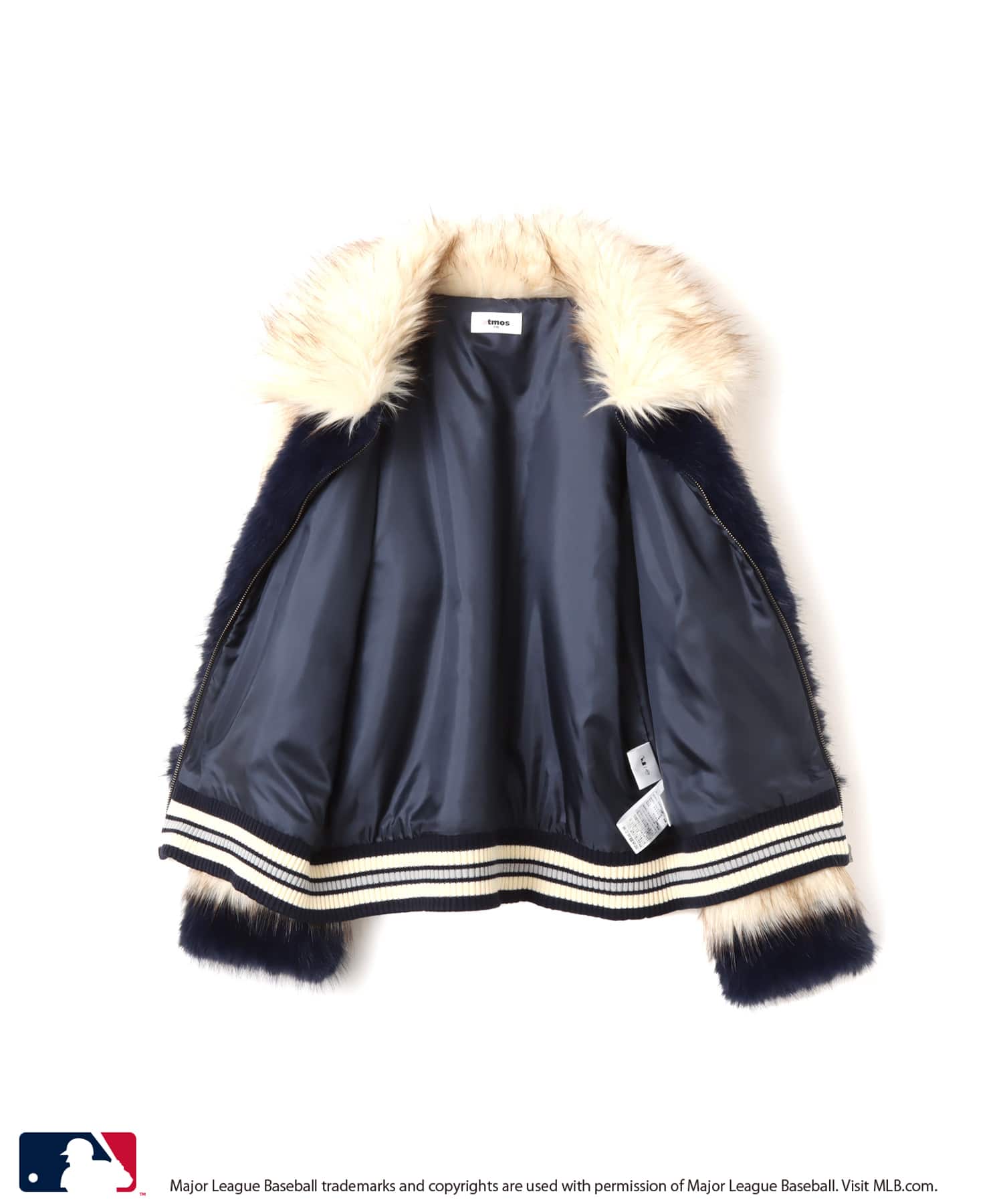 atmos pink MLB Faux Fur Blouson NAVYの画像