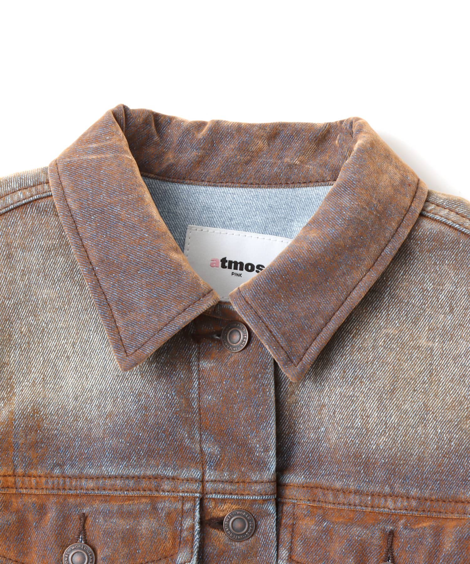 atmos pink Flocky Denim Jacket BRONZEの画像