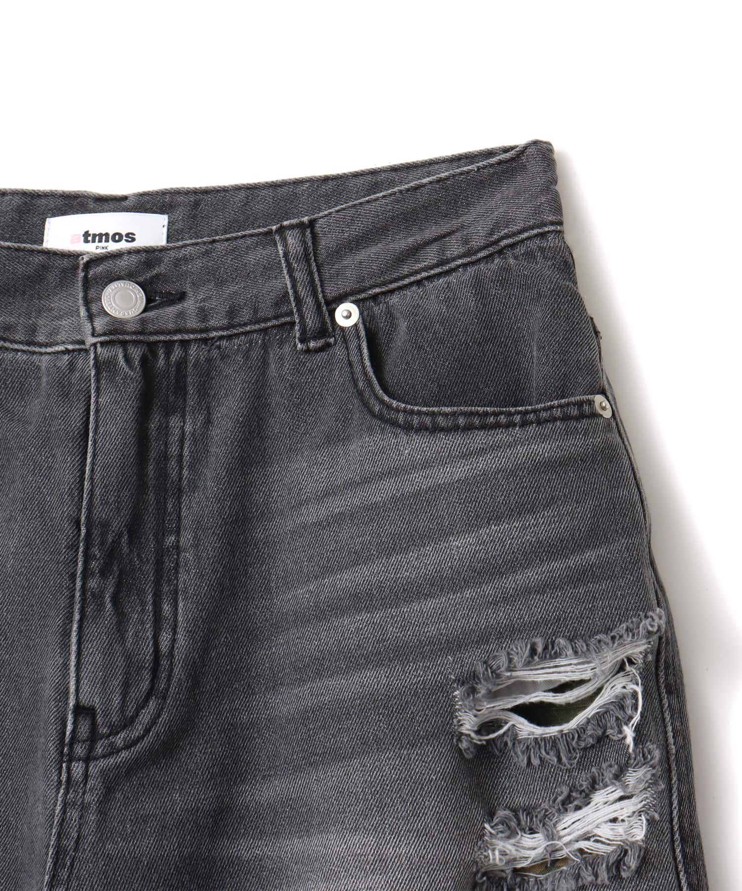 atmos pink Layered Denim Pants BLACKの画像