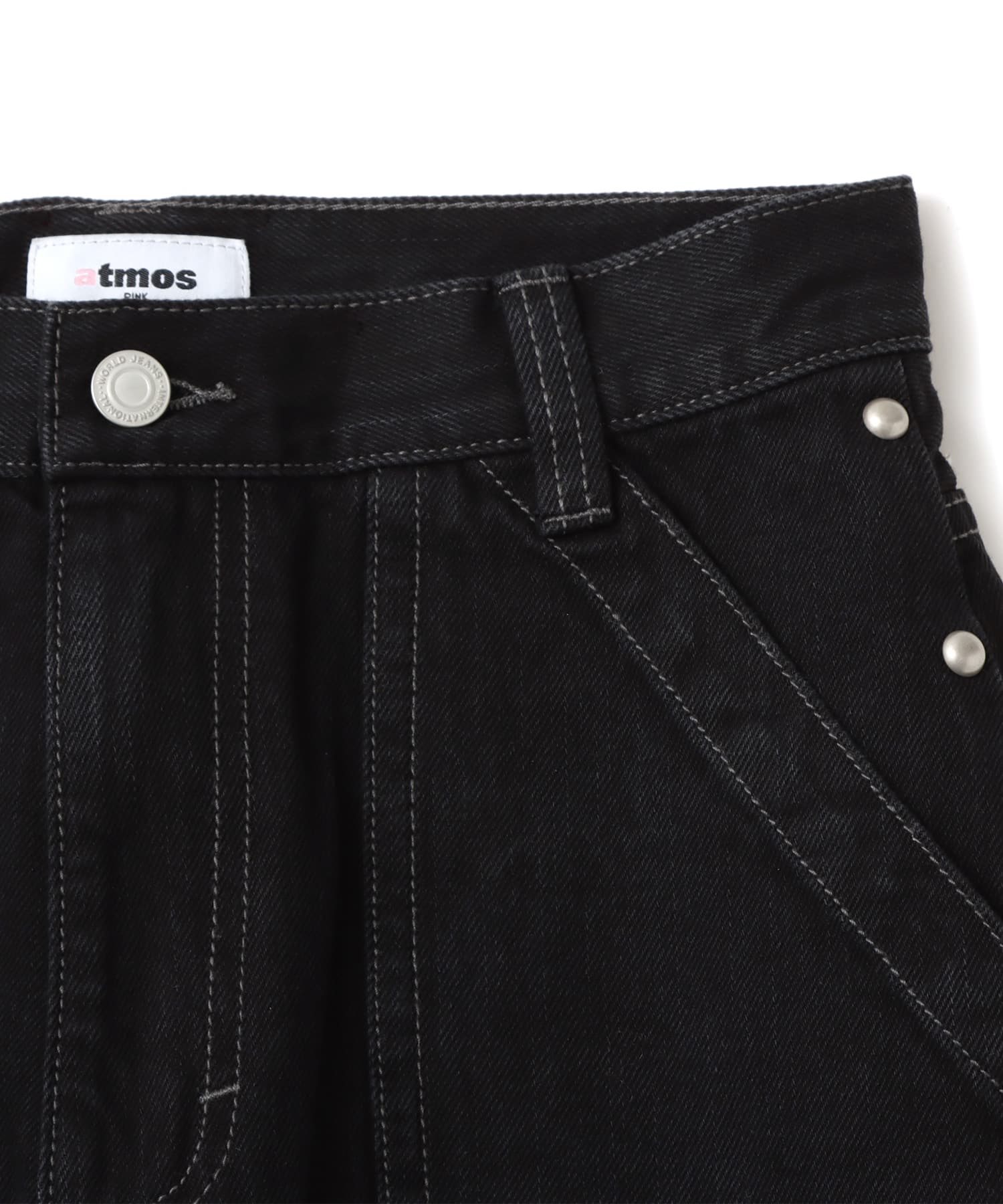 atmos pink Studs Denim Pants BLACKの画像