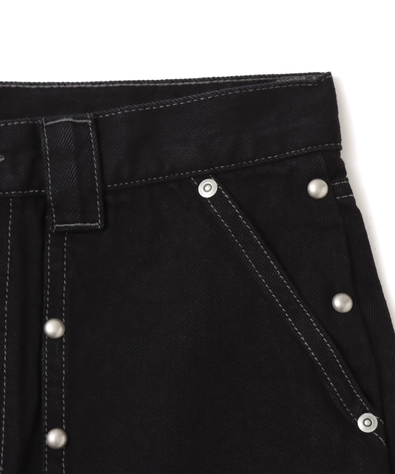 atmos pink Studs Denim Mini Skirt BLACKの画像