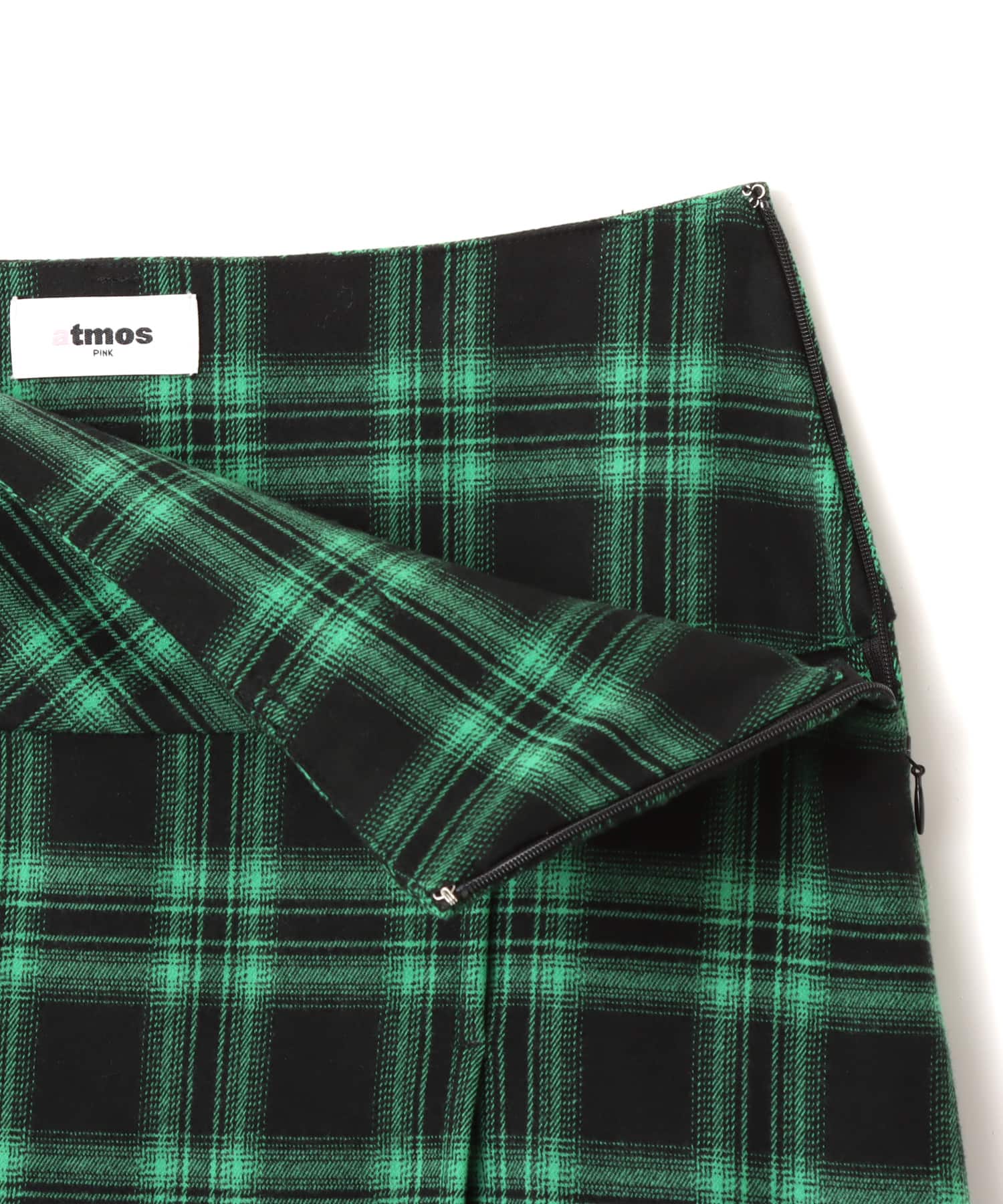 atmos pink Plaid Tiered Skirt GREENの画像