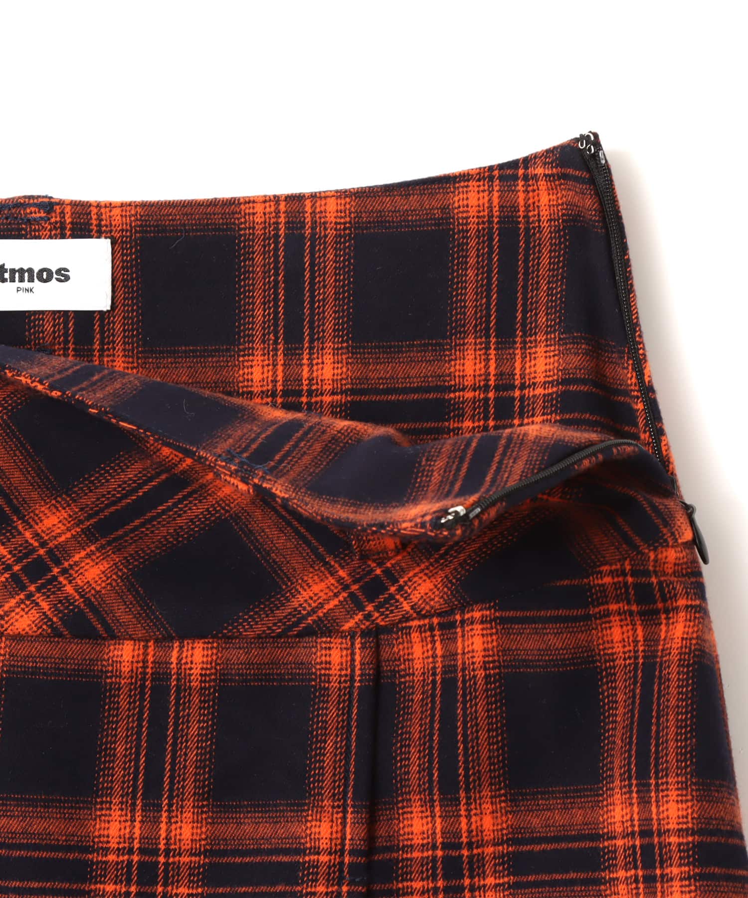 atmos pink Plaid Tiered Skirt ORANGEの画像