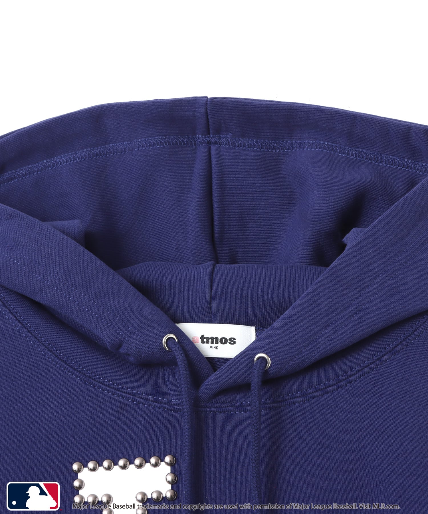 atmos pink MLB Studs Logo Sweat Hoodie BLUEの画像