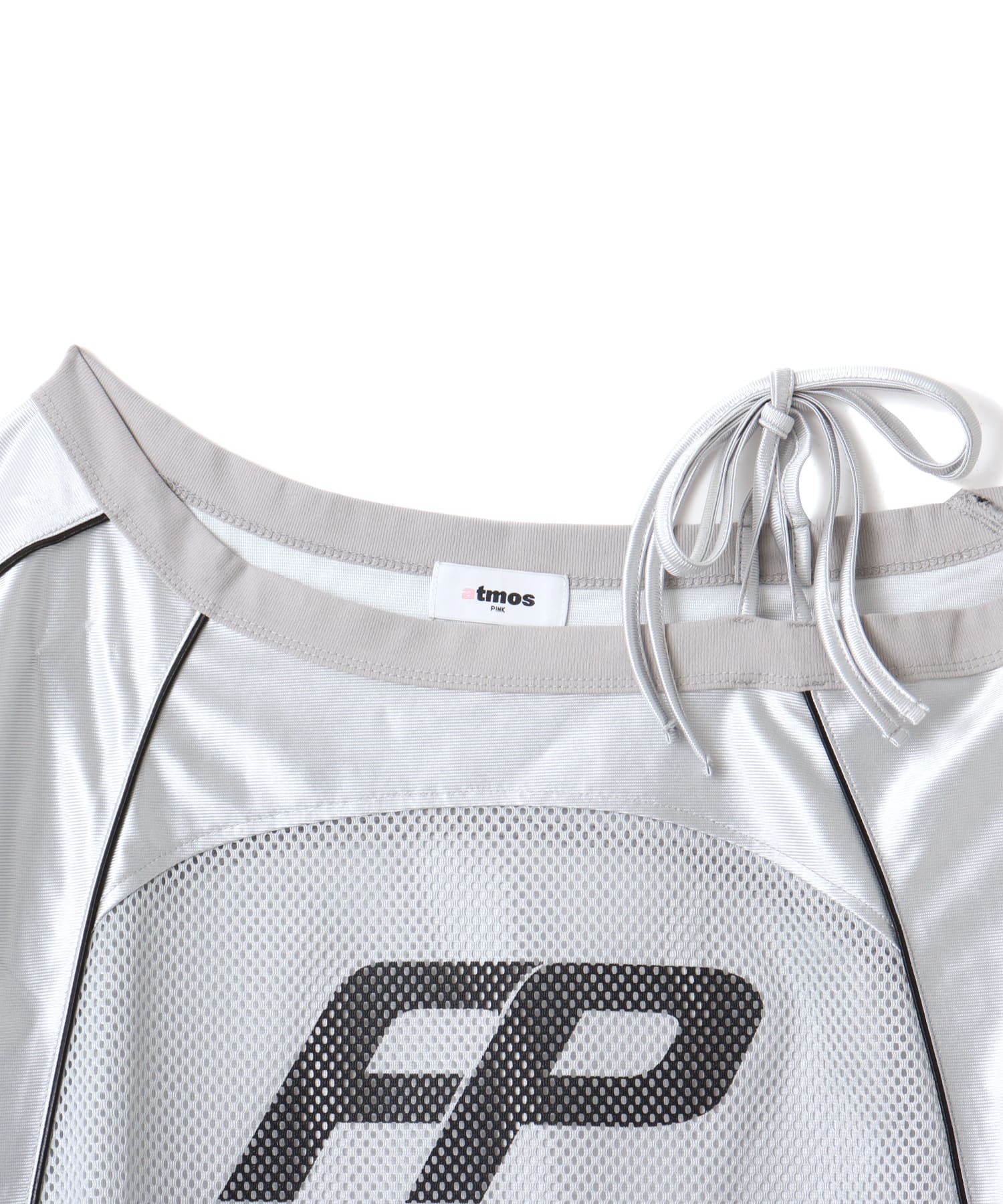 atmos pink Off Shoulder Football T-shirt GRAYの画像