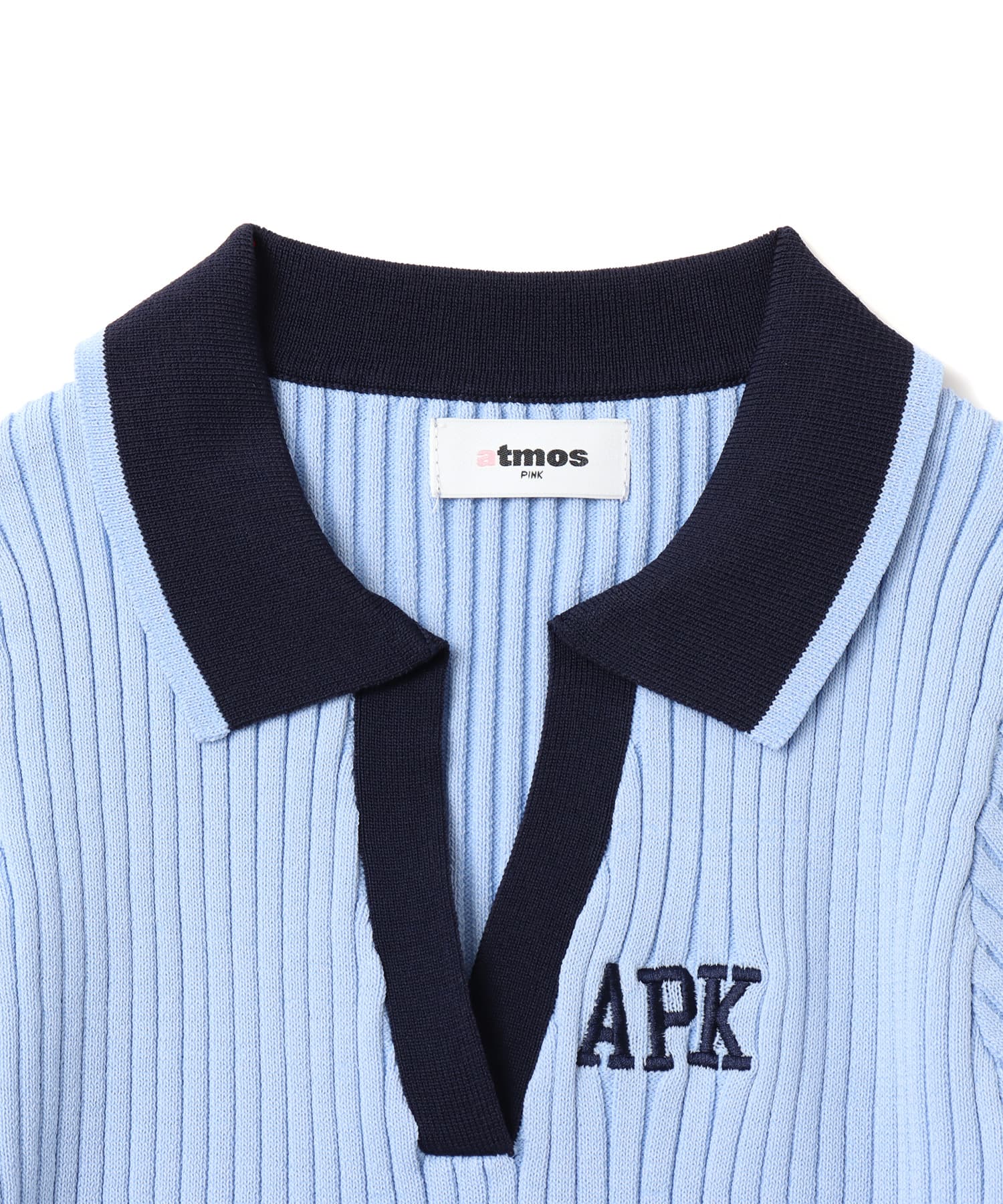 atmos pink Cheer Rib Knit Polo Shirt SAXの画像