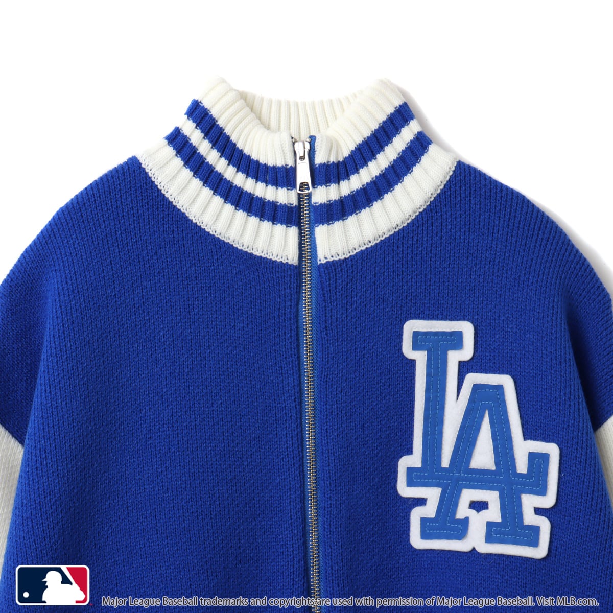 atmos pink MLB Knit Blouson BLUEの画像