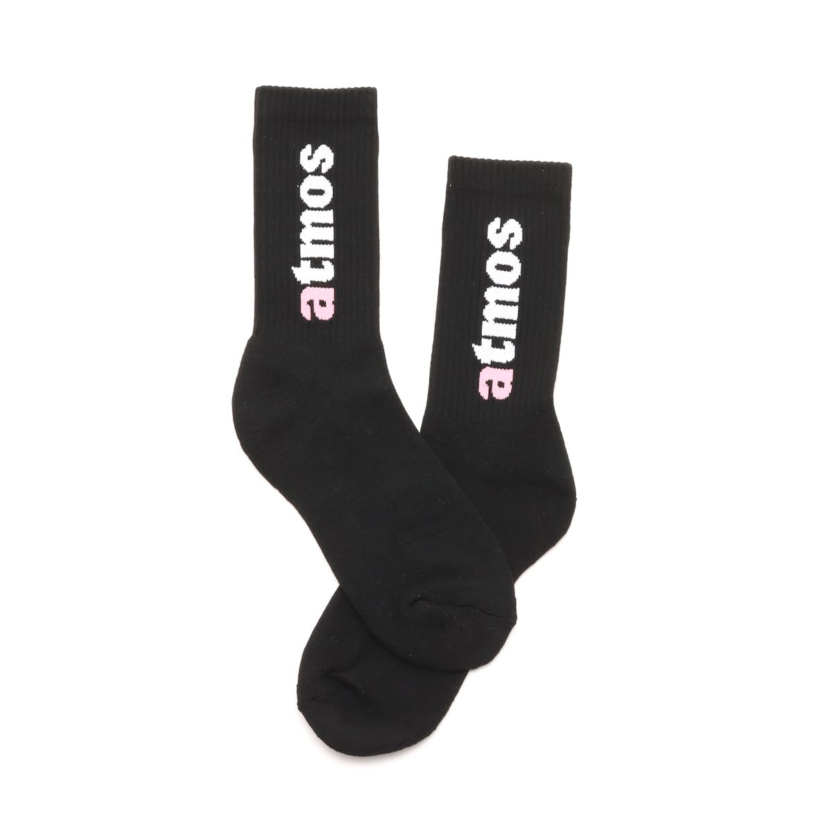 atmos pink Jacquard Logo Socks BLACKの画像