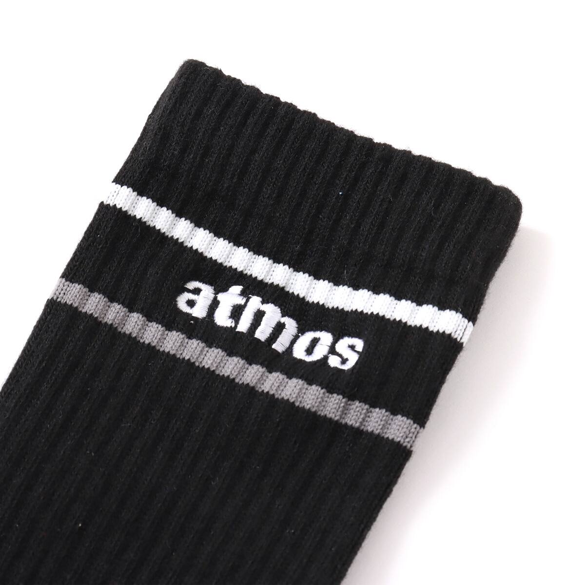 atmos pink Classic Embroidery Logo Line Socks BLACKの画像