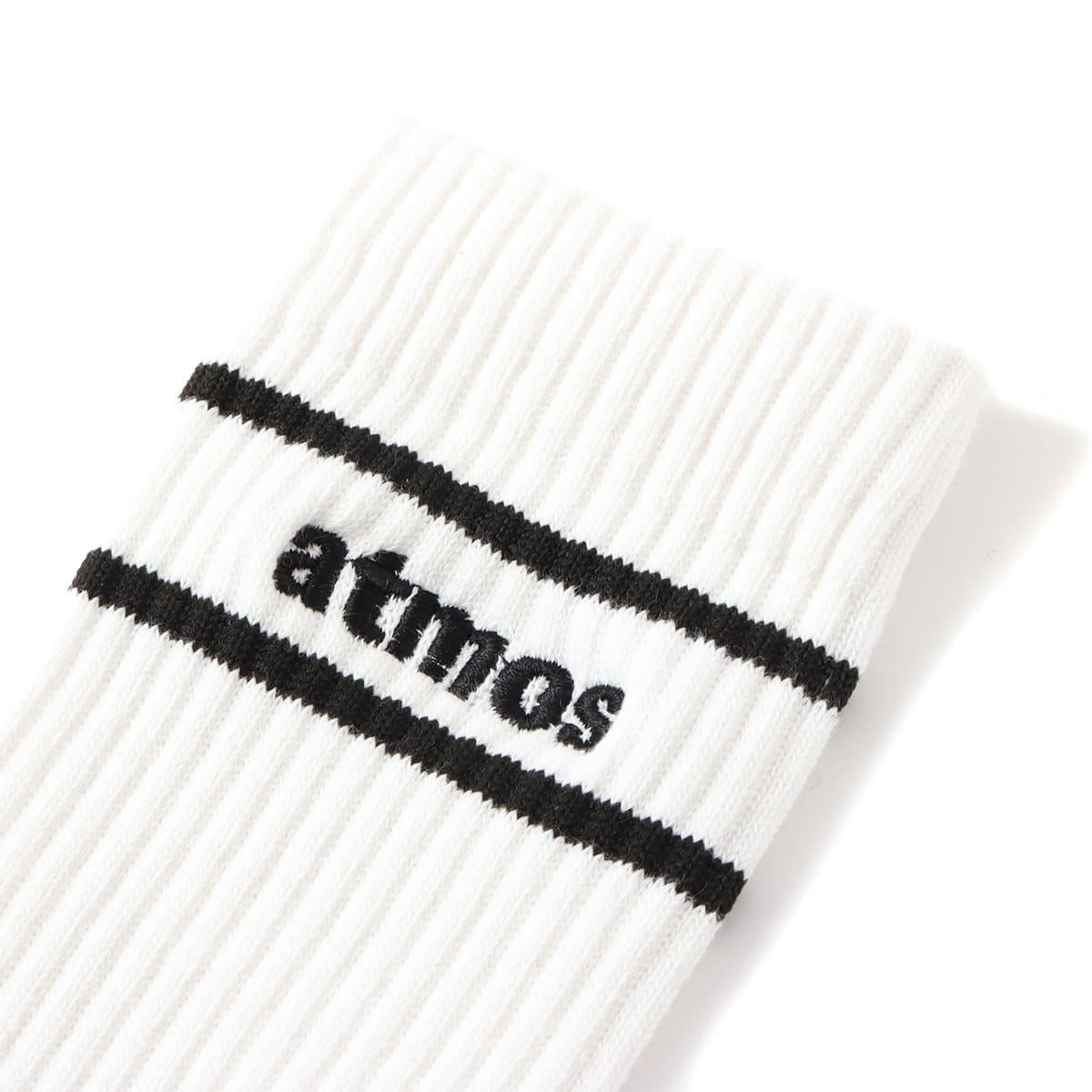 atmos pink Classic Embroidery Logo Line Socks WHITEの画像