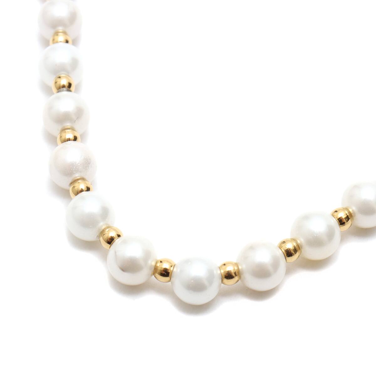 atmos pink Pearl Like Necklace GOLDの画像