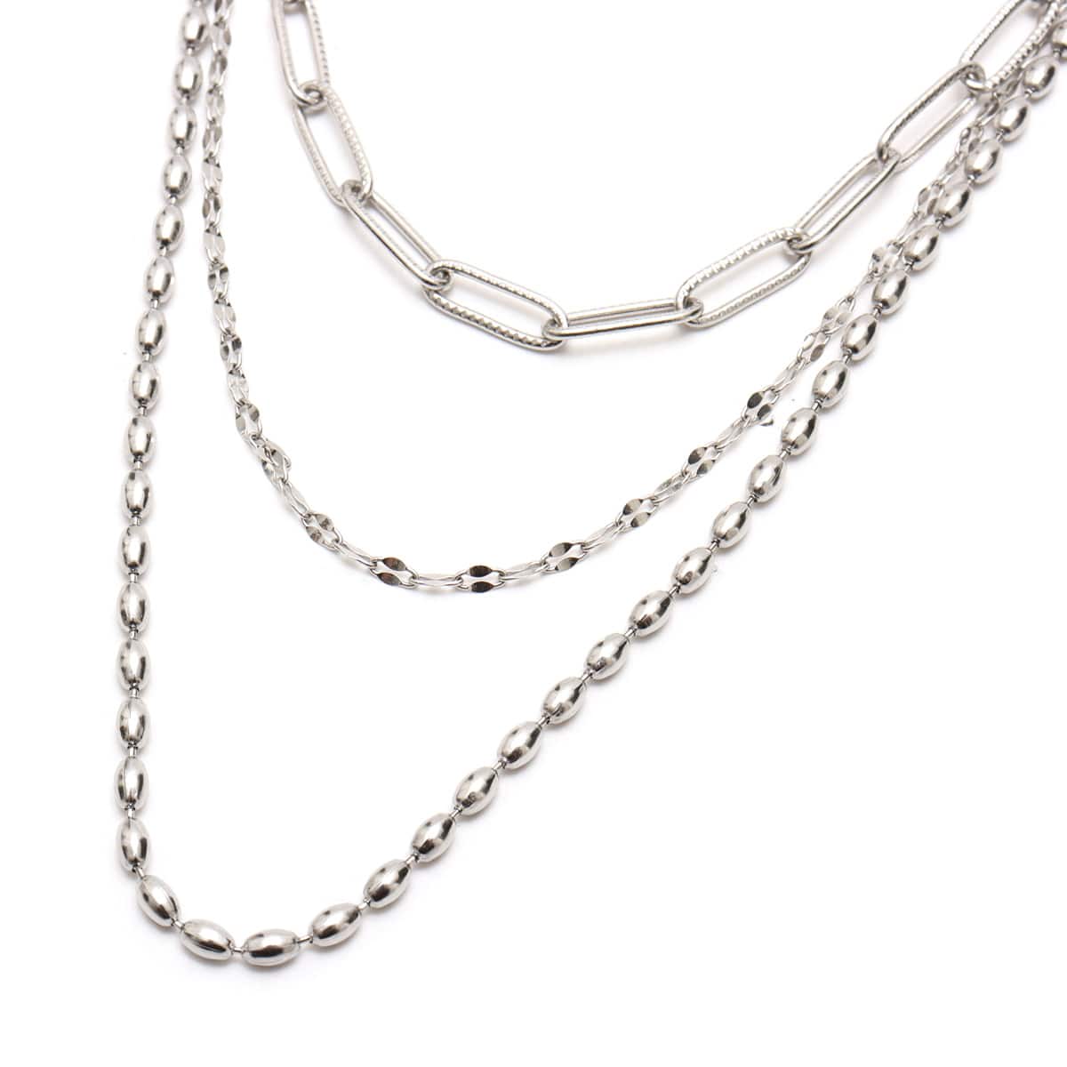 atmos pink Triple Chain Necklace SILVERの画像