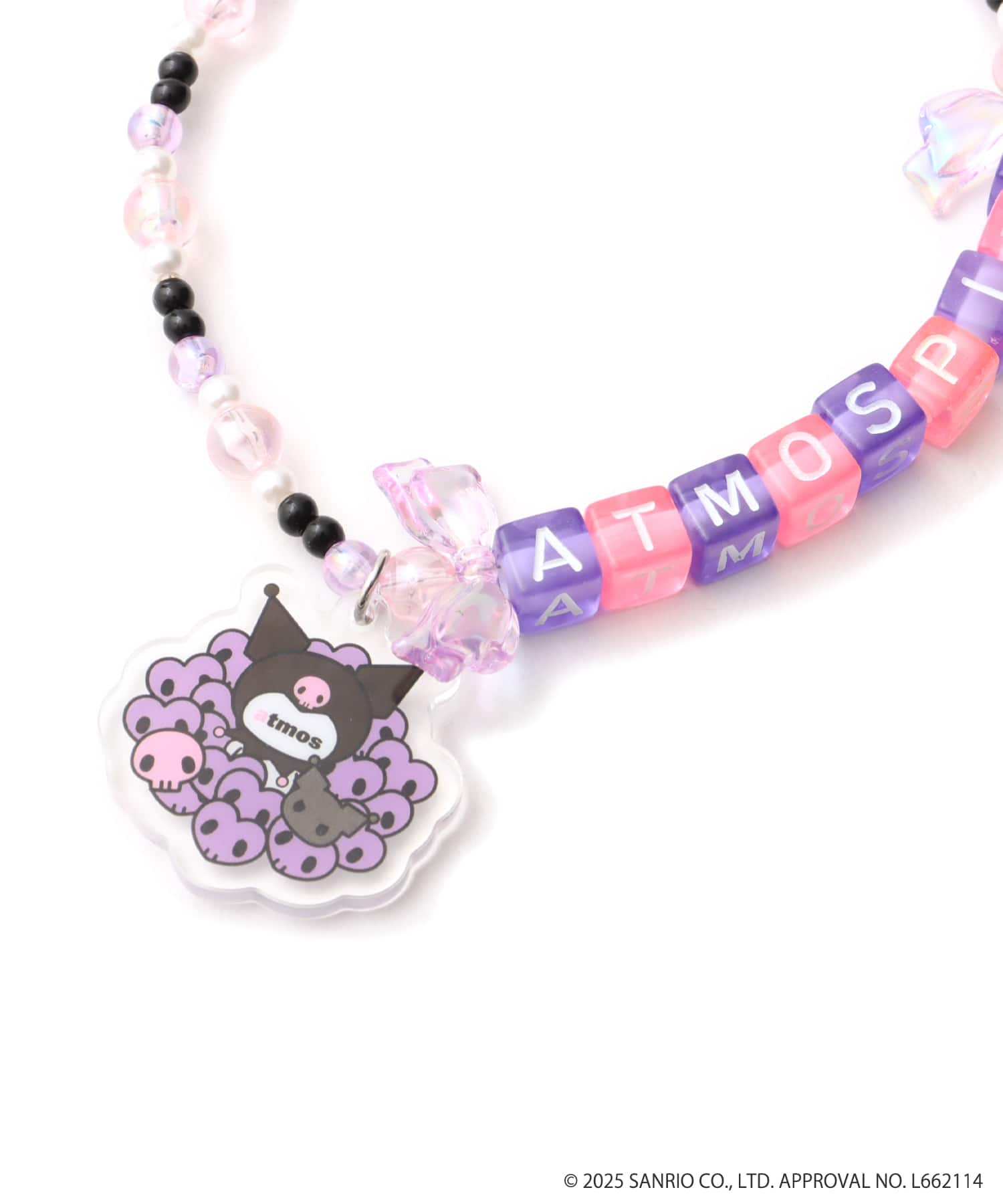 atmos pink x MY MELODY & KUROMI Charm PURPLEの画像