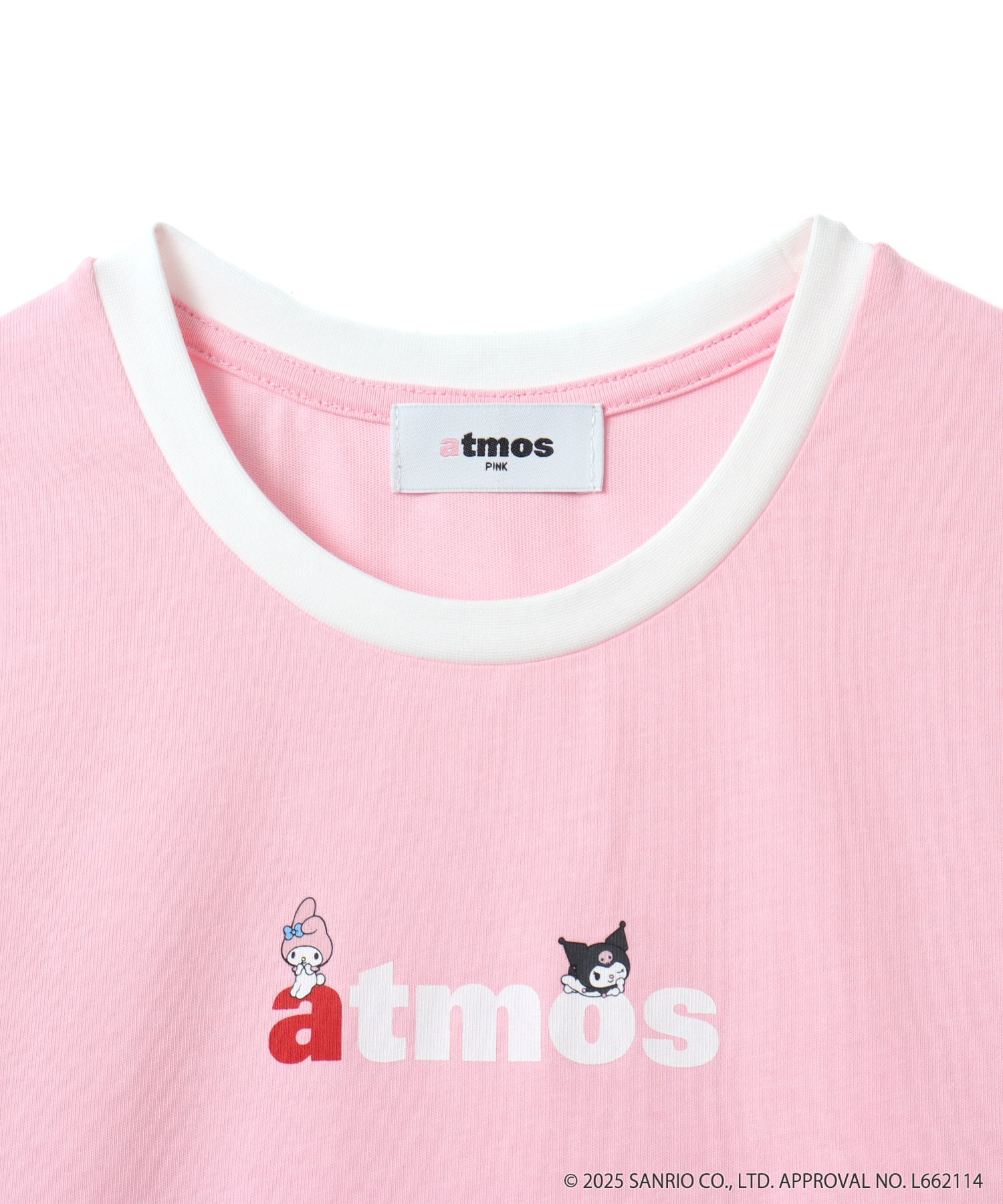 atmos pink x MY MELODY & KUROMI Ringer Neck T-shirt PINKの画像