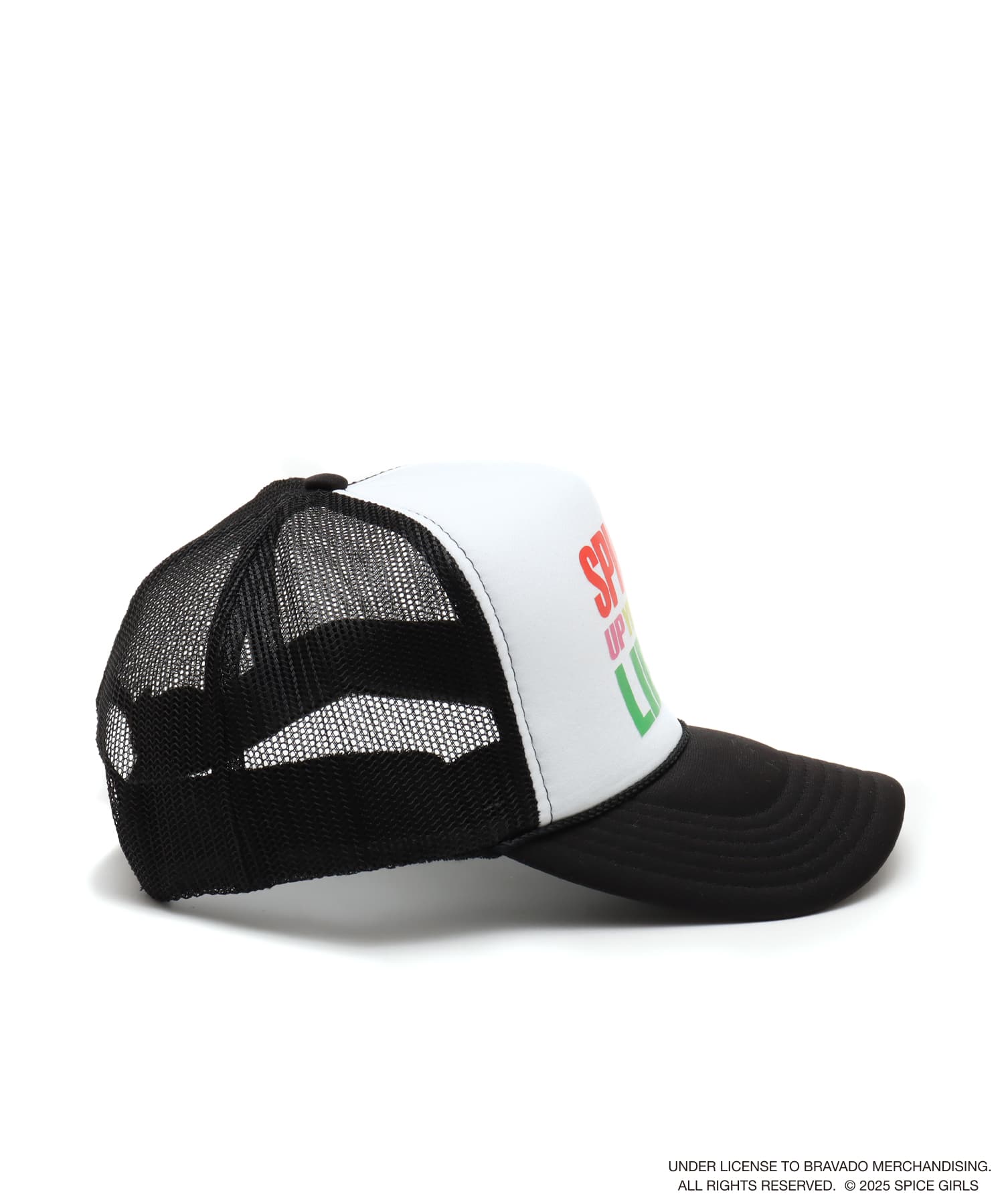 atmos pink x SPICE GIRLS Mesh Cap BLACK X WHITEの画像