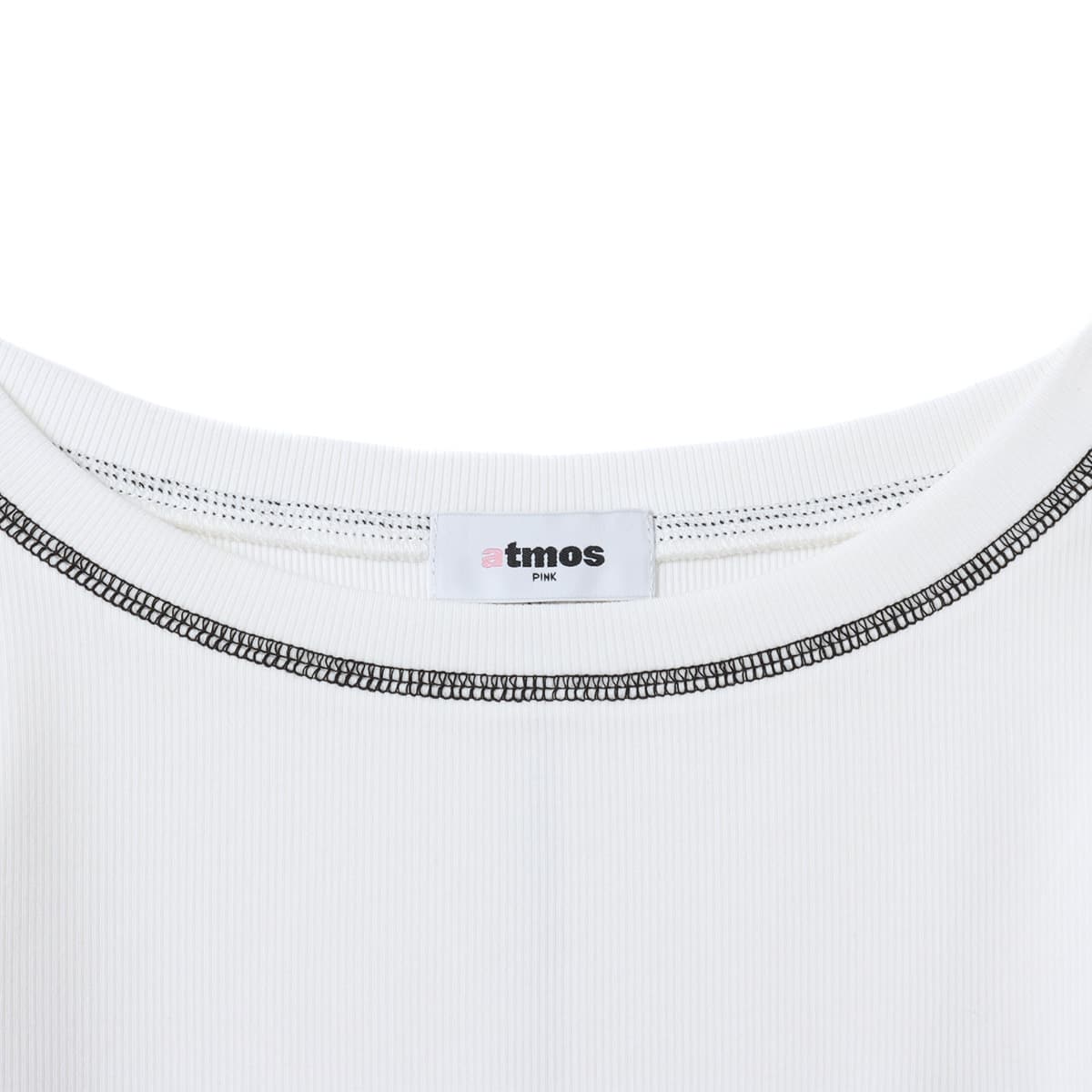 atmos pink Rib Long Sleeve T-shirt WHITEの画像