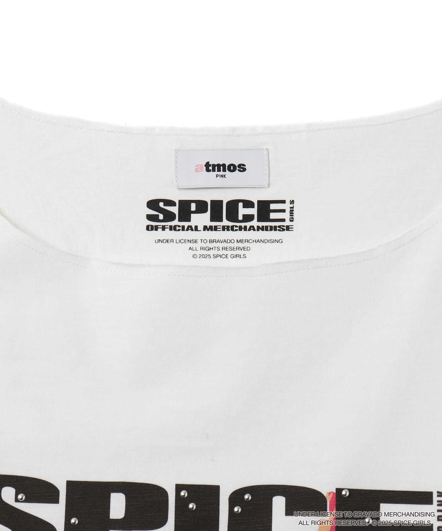 atmos pink x SPICE GIRLS One Shoulder T-shirt WHITEの画像