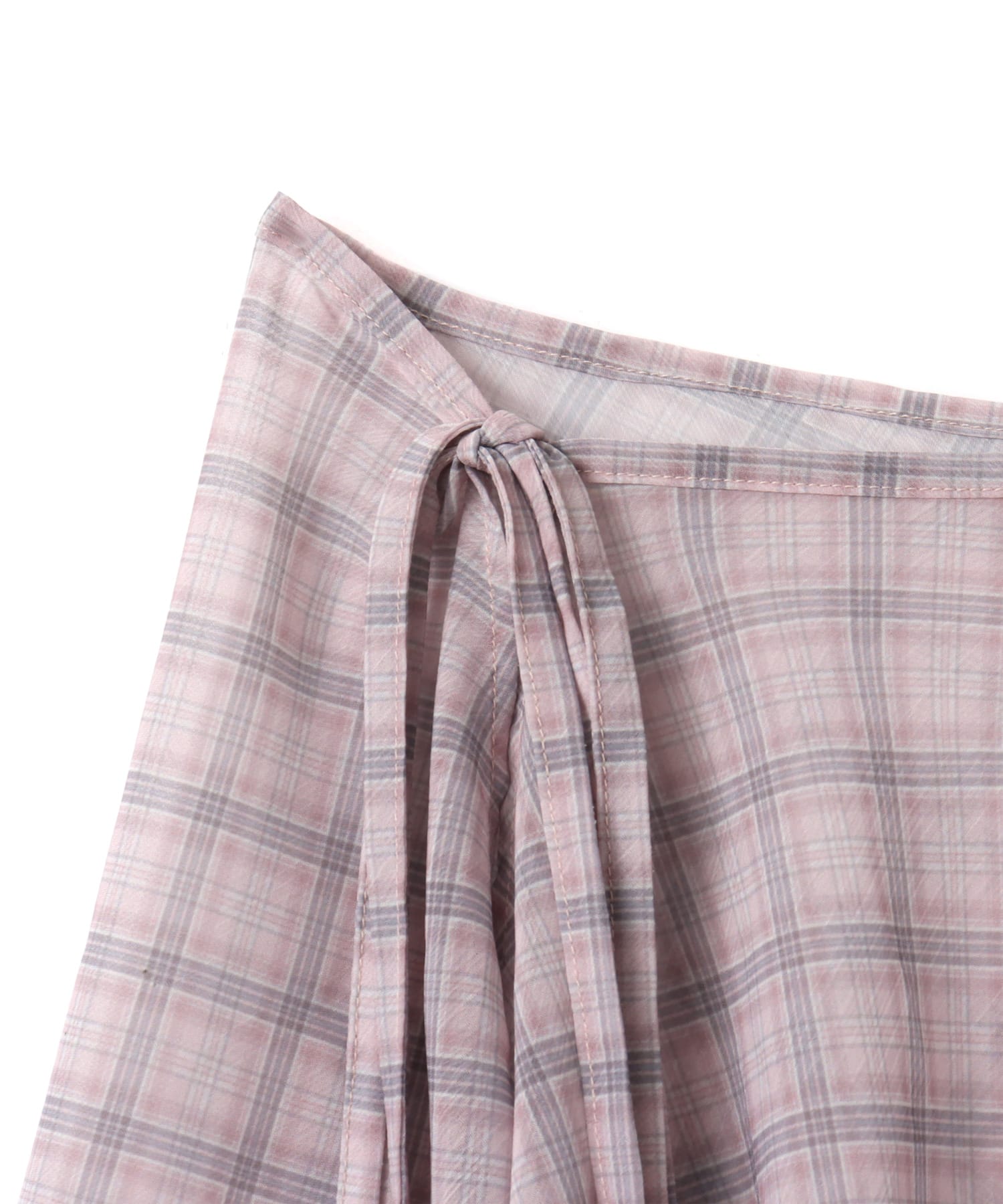 atmos pink Check Ciffon Wrap Skirt PINKの画像