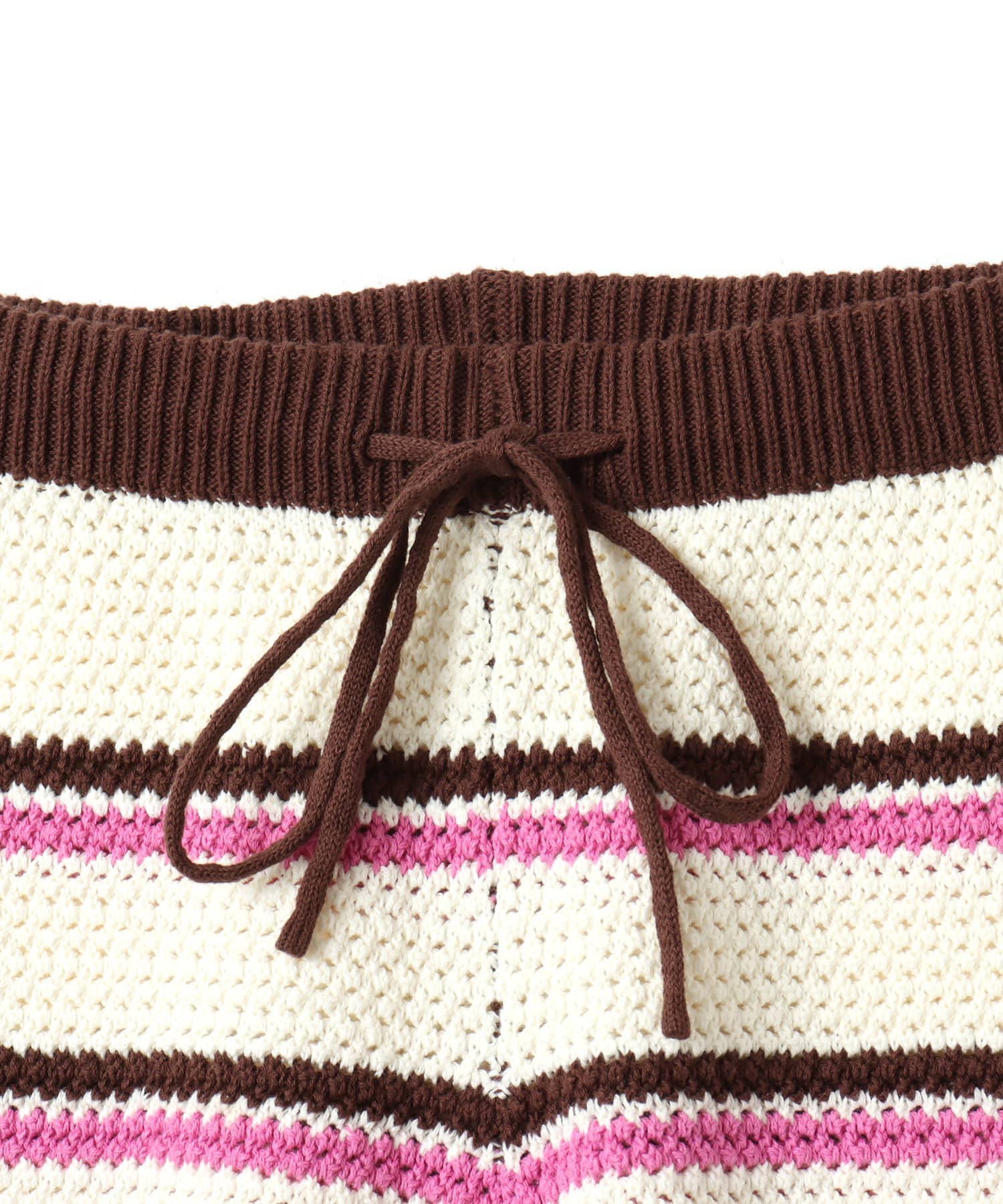 atmos pink Boder Knit Short Pants WHITEの画像