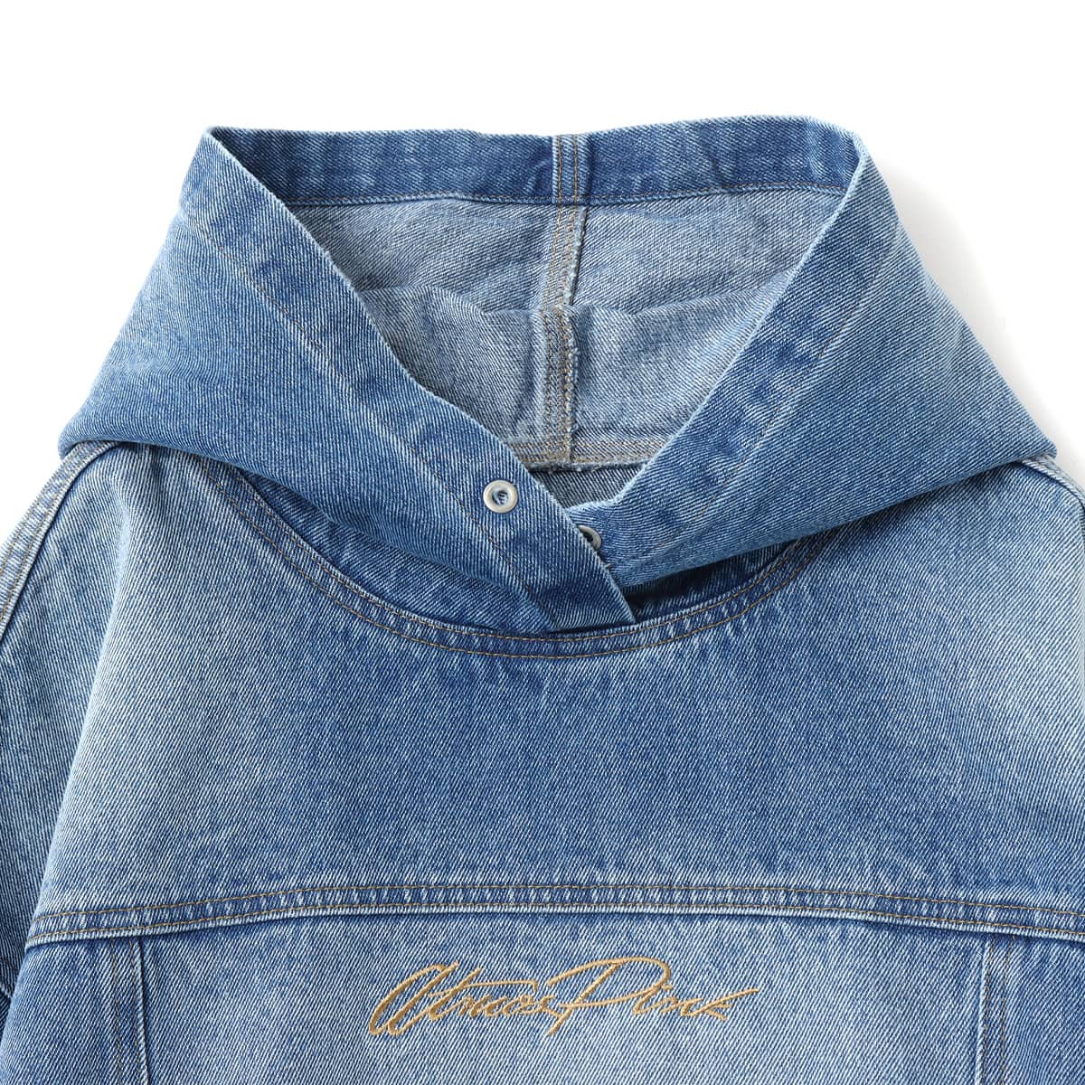 atmos pink Denim Hoodie BLUEの画像
