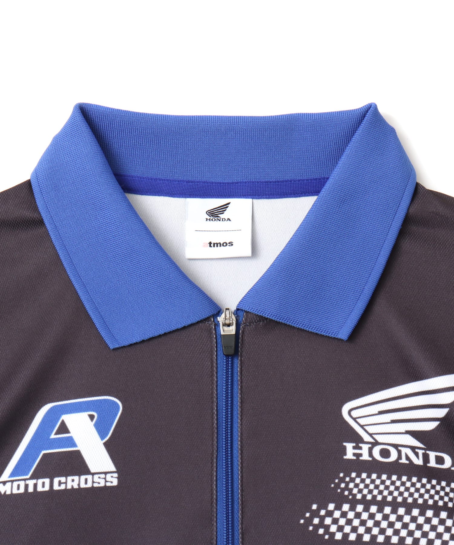HONDA x atmos pink Racing Polo Shirt BLUEの画像