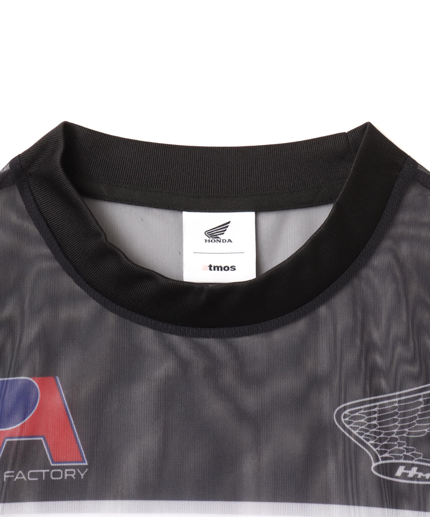 HONDA x atmos pink Racing See-through T-shirt BLACKの画像