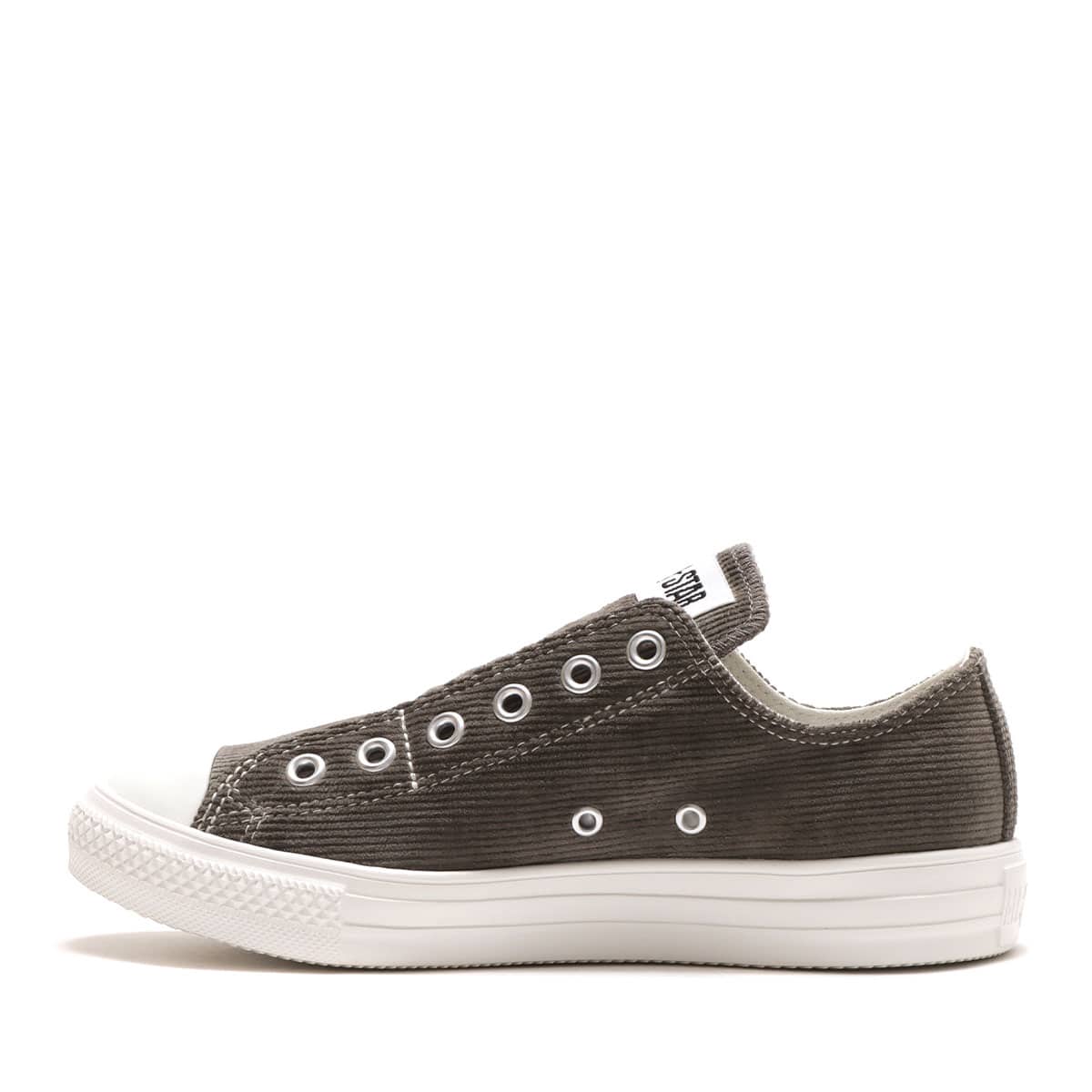 CONVERSE ALL STAR LIGHT CORDUROY SLIP OX CHACOAL 22FW-Iの画像