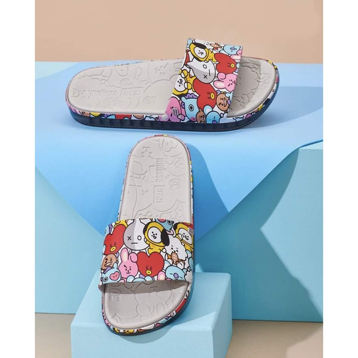 MELISSA BEACH SLIDE NEXT GEN + BT21 AD GREY 21FA-Sの画像