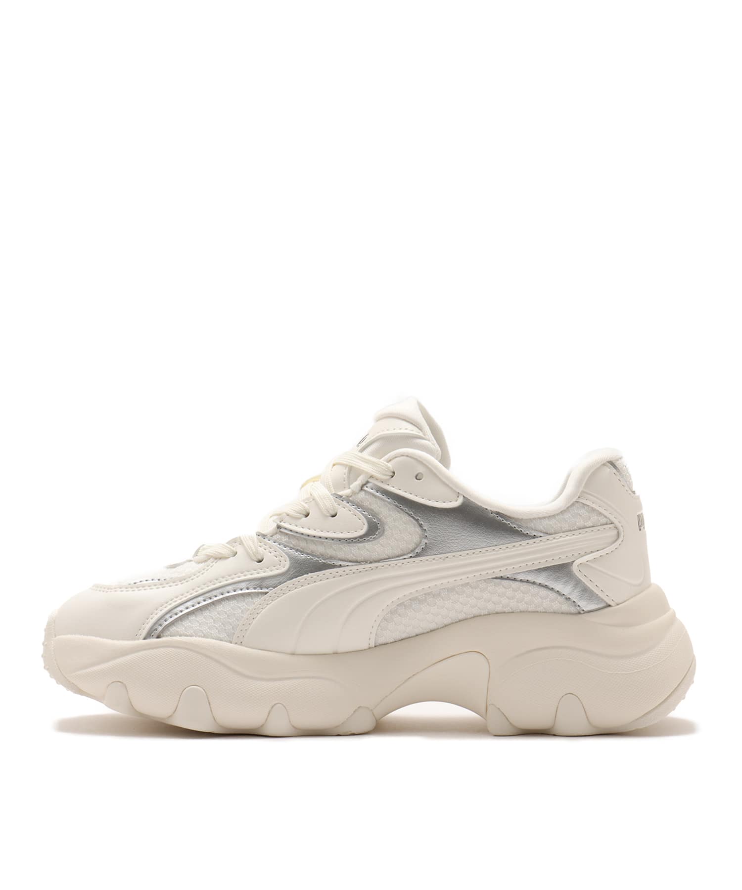PUMA PULSAR LITE SHINMERY WNS WARM WHITE-PUMA SILVERの画像