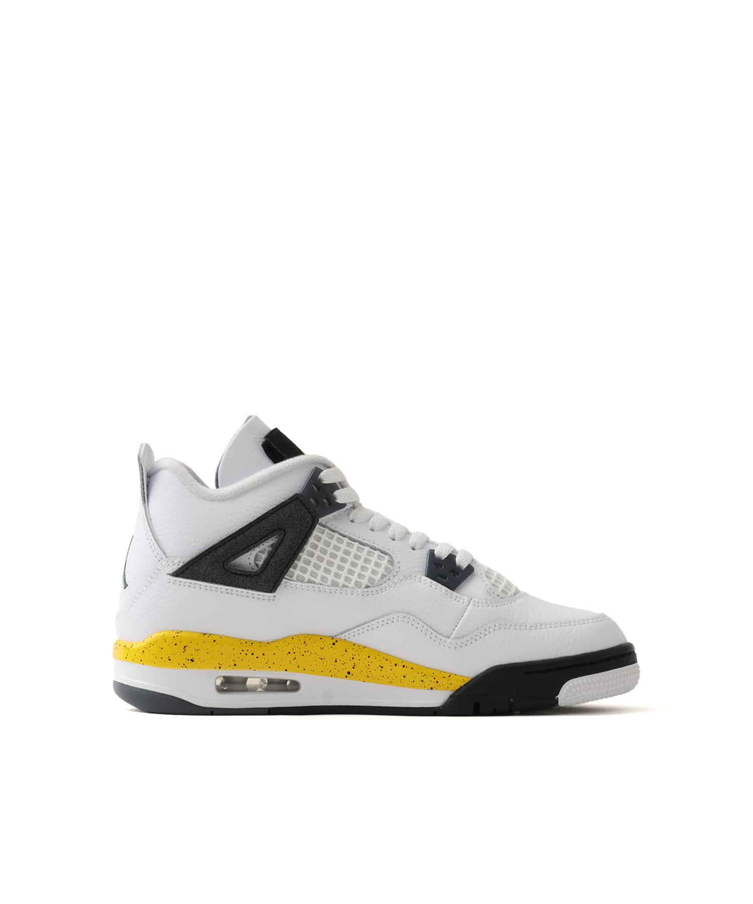 JORDAN BRAND AIR JORDAN 4 RETRO GS WHITE/TOUR YELLOW-DK BLUE GREY-BLACKの画像