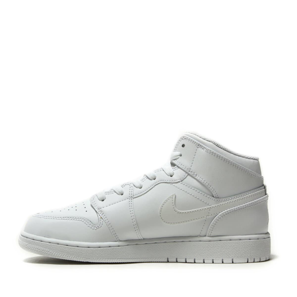 JORDAN BRAND AIR JORDAN 1 MID BG  WHITE/PURE PLATINUM-WHITE 18SP-Iの画像