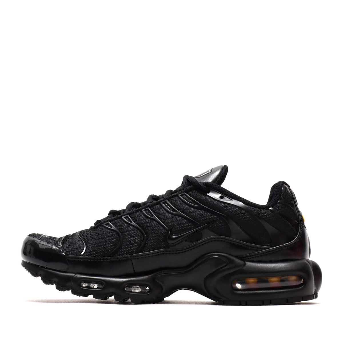 black and colorful air max plus